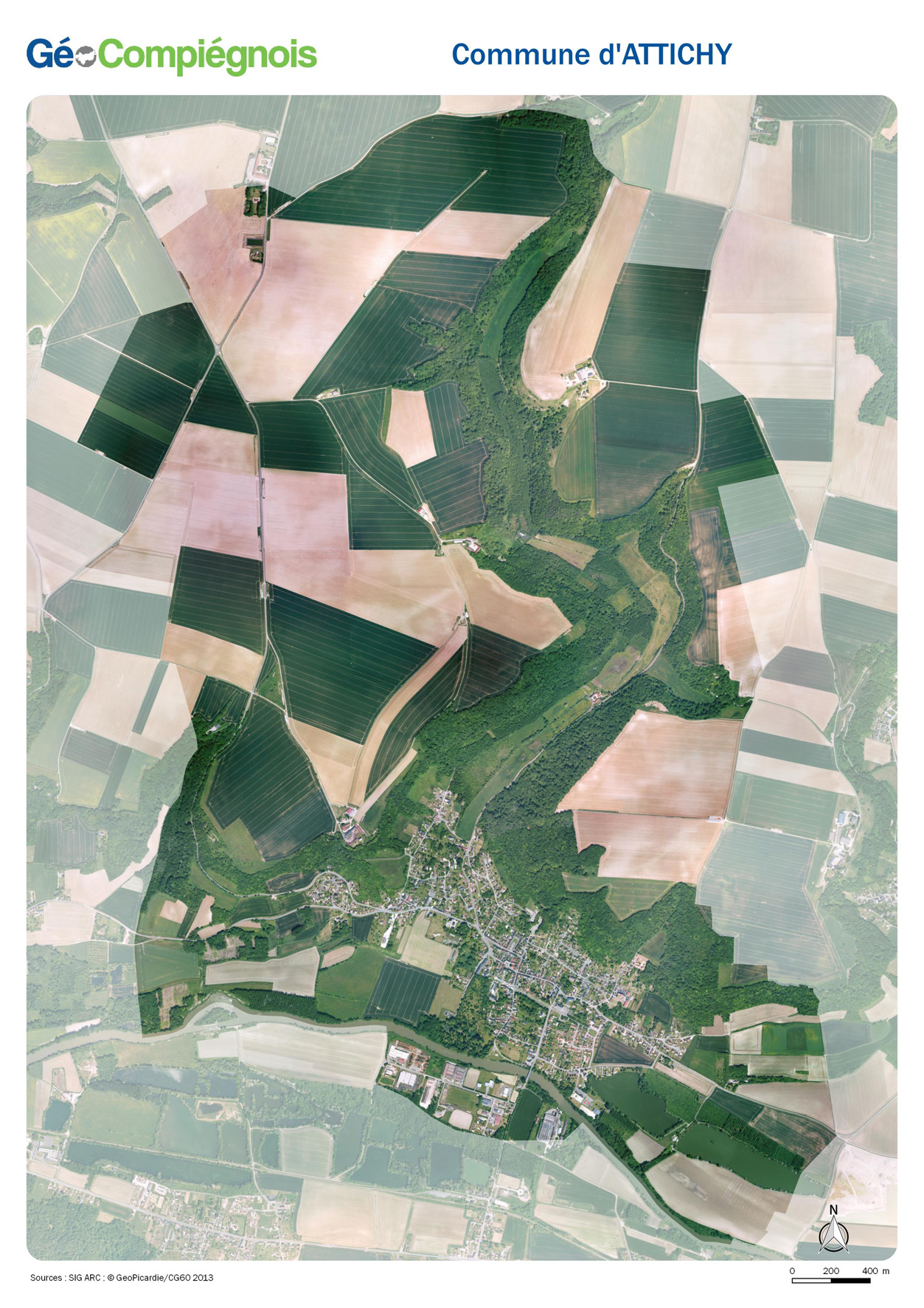 Photographie aérienne 2013 sur la commune d'Attichy