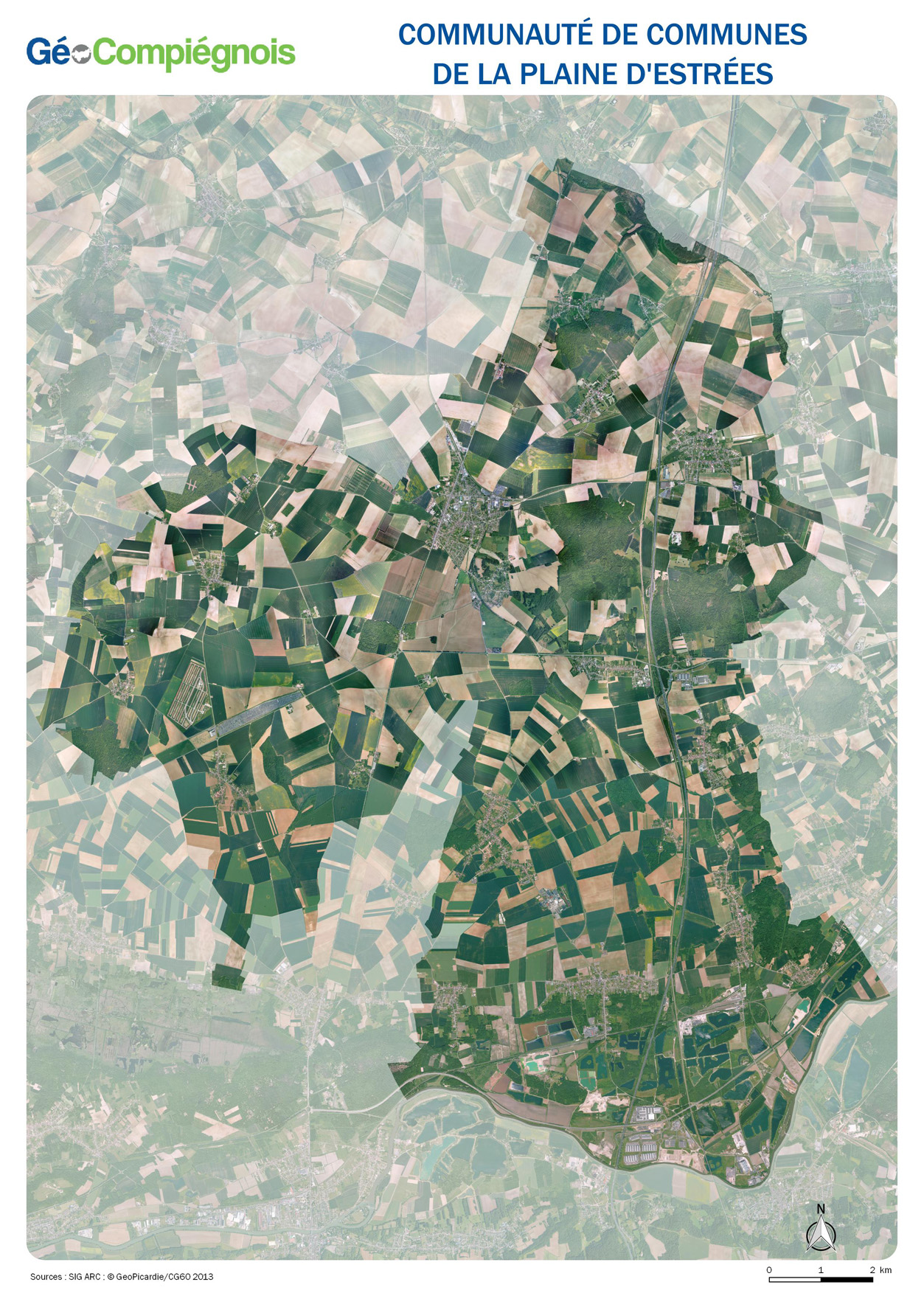 Photographie aérienne 2013 sur la CC de la Plaine d'Estrées (CCPE)