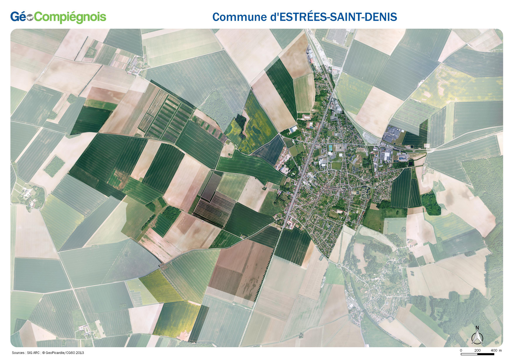 Photographie aérienne 2013 sur la commune d'Estrées-Saint-Denis