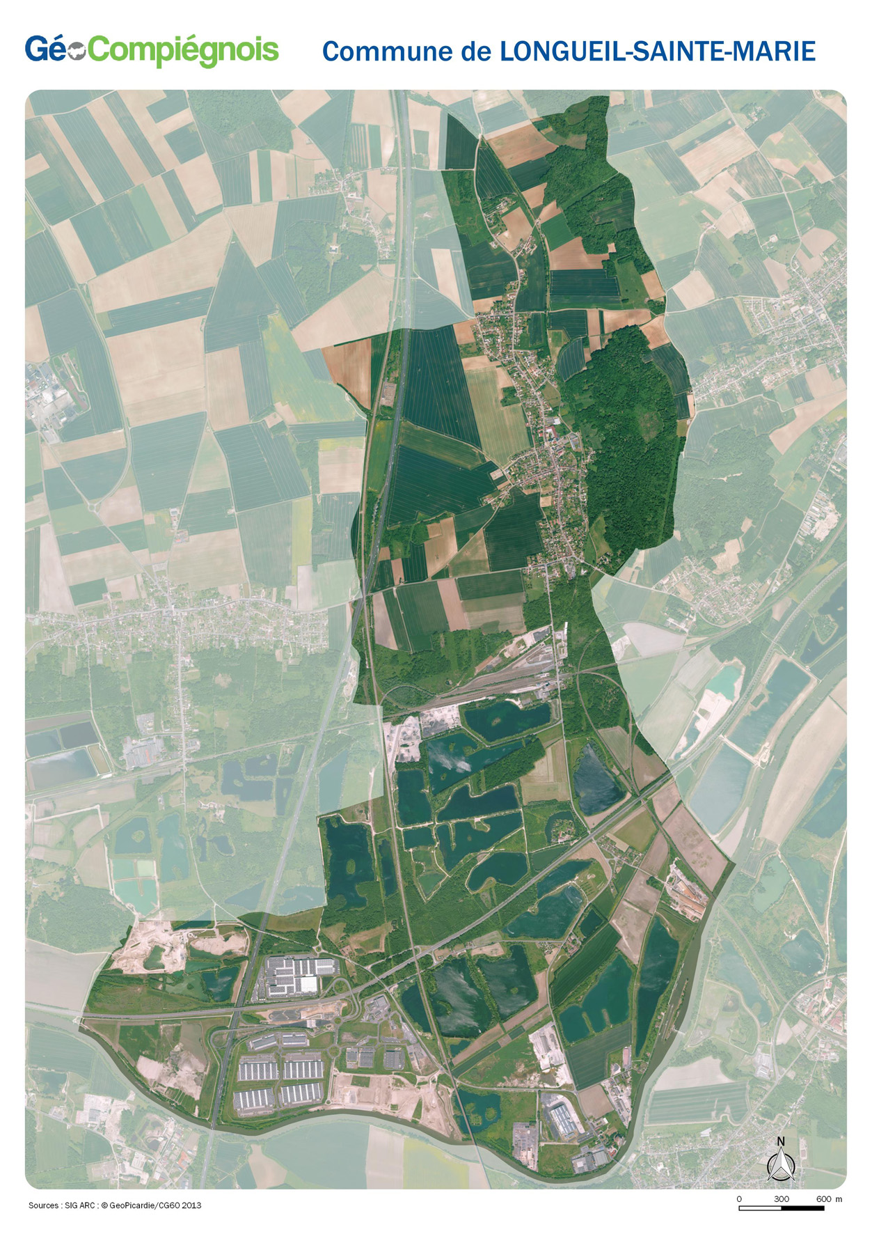 Photographie aérienne 2013 sur la commune de Longueil-Sainte-Marie