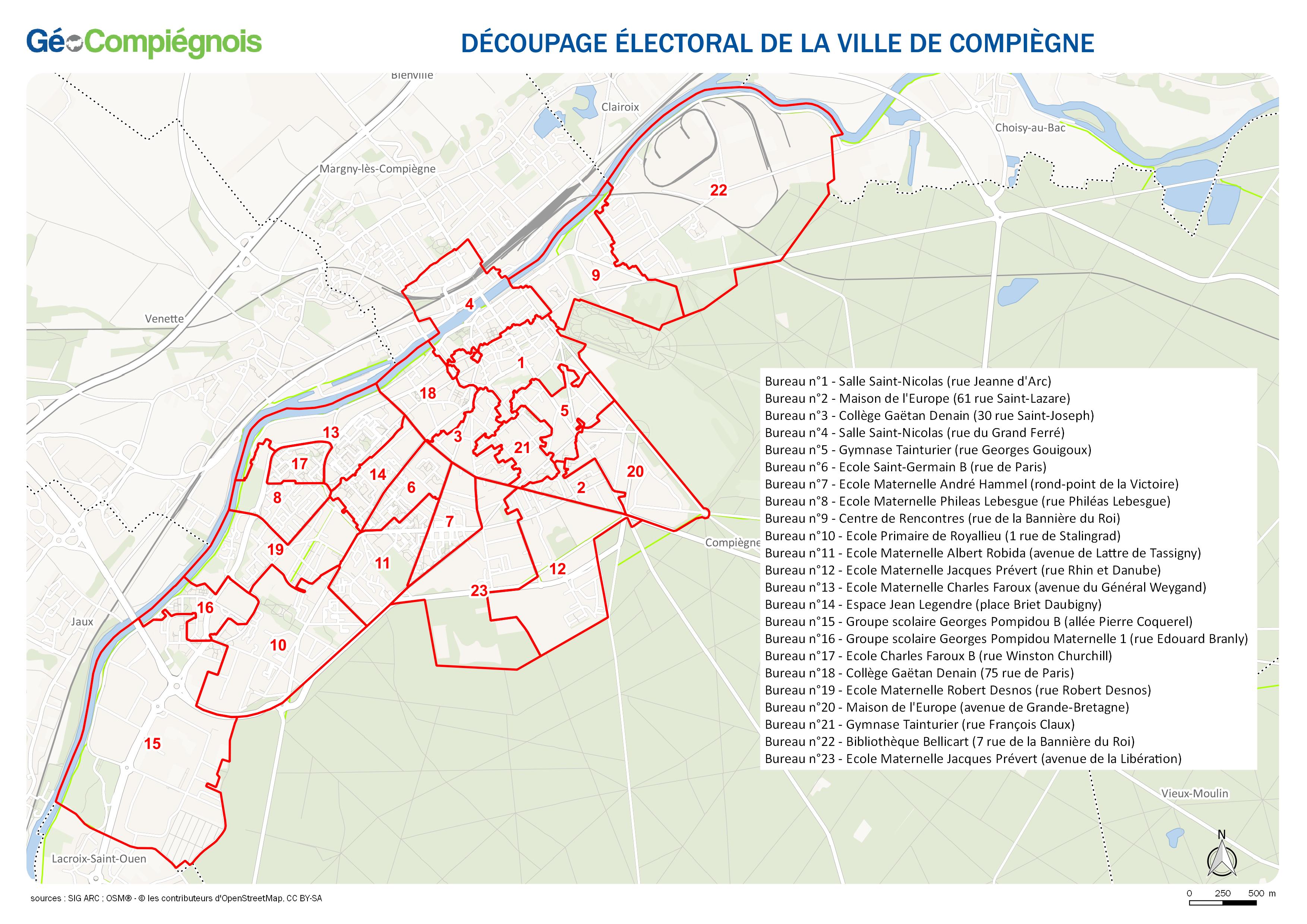 Découpage électoral de la ville de Compiègne