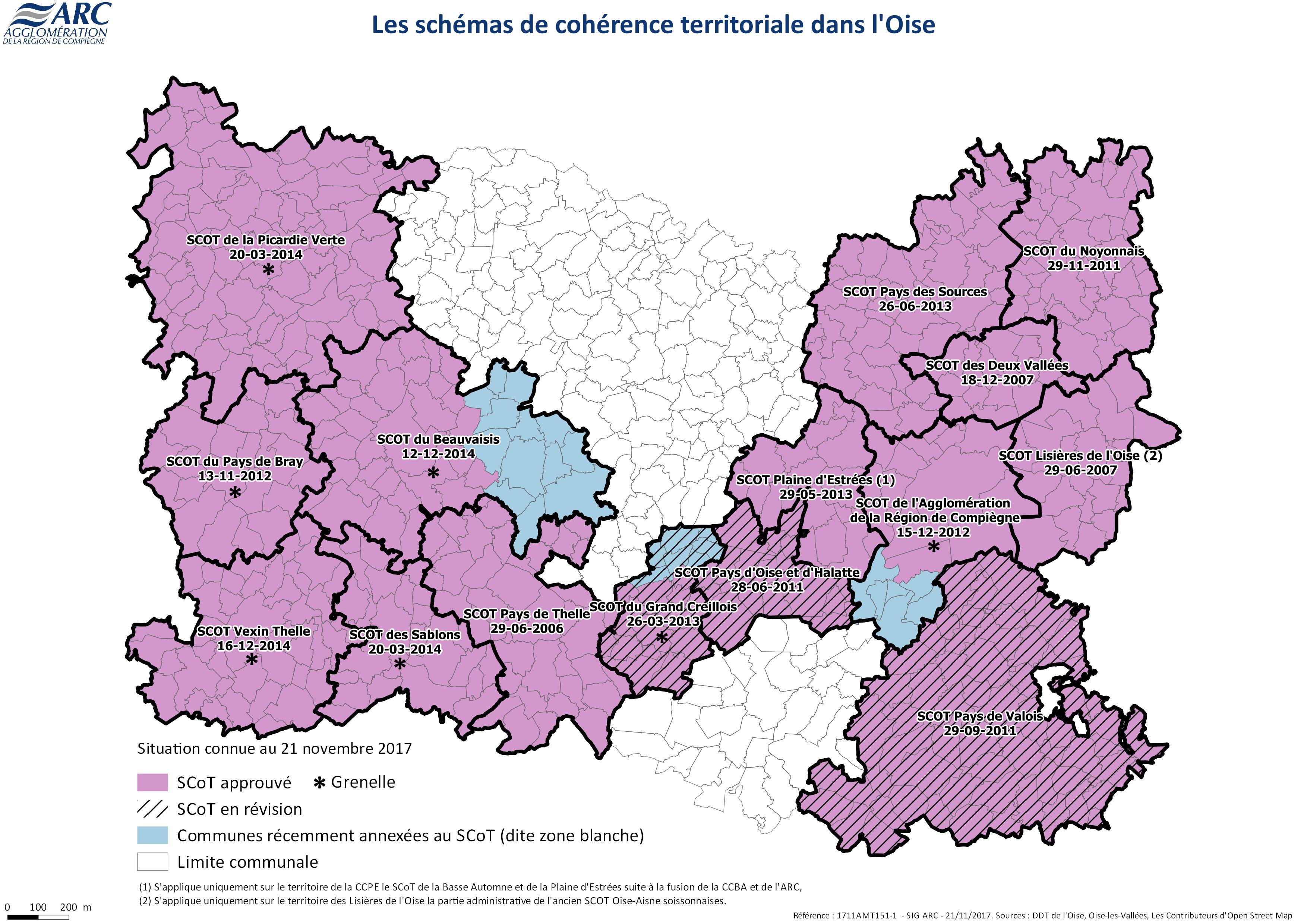 Schémas de cohérence territoriale dans l'Oise