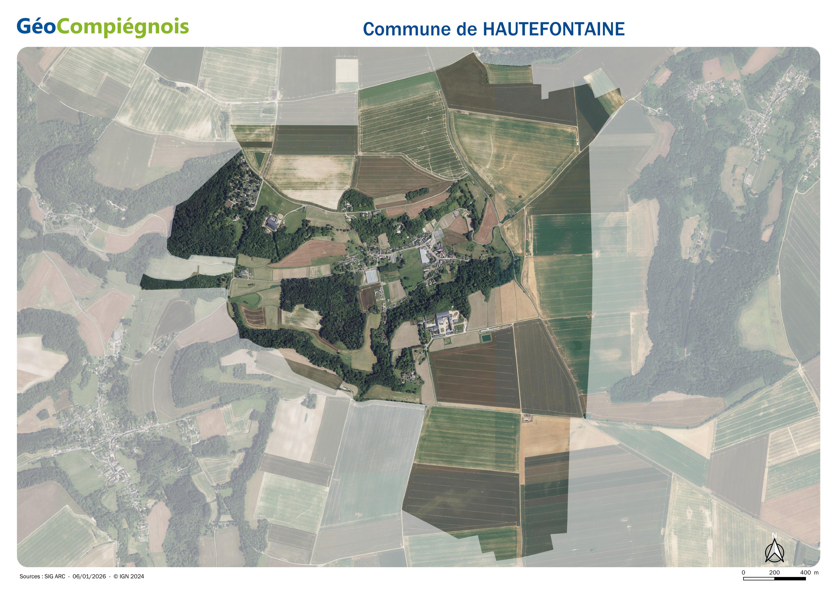 Photographie aérienne 2024 sur la commune de Hautefontaine