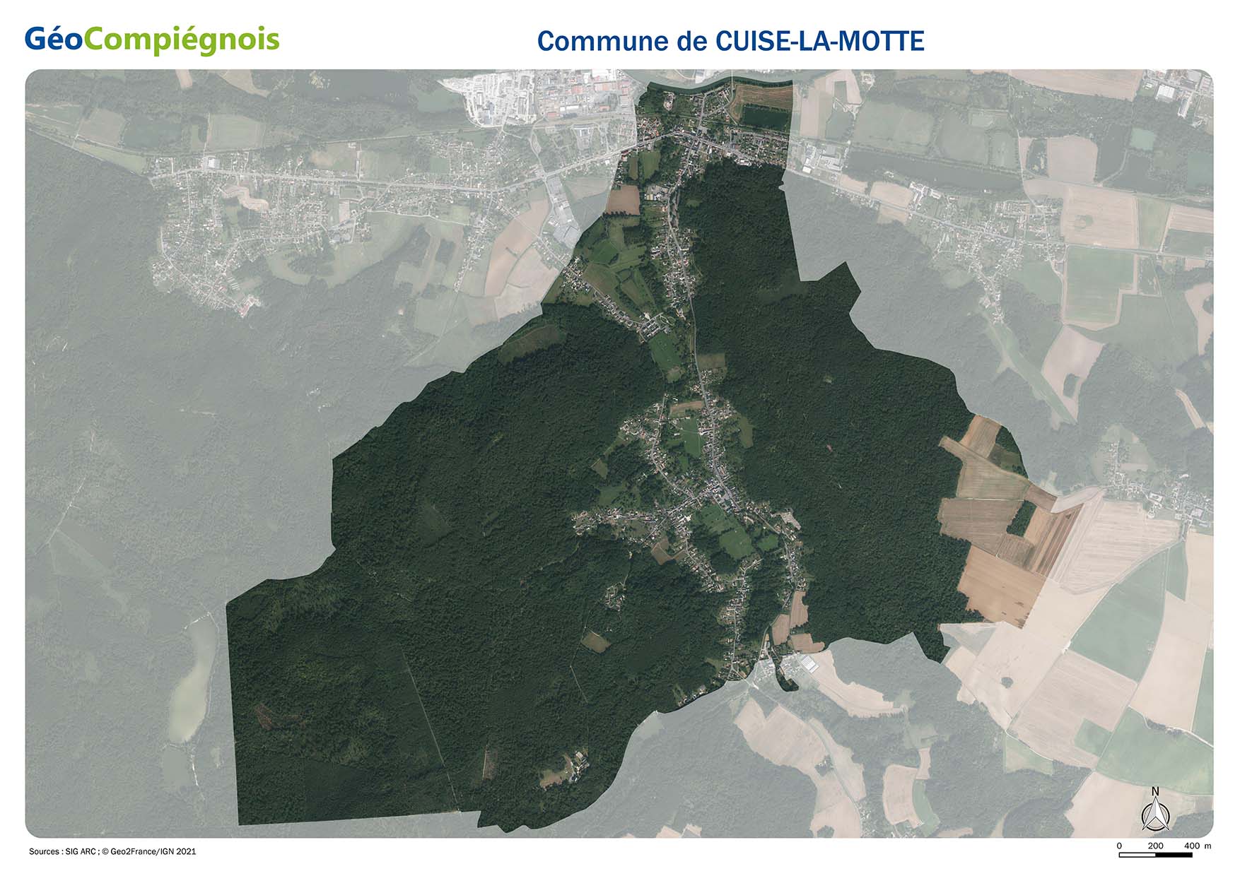 Photographie aérienne 2021 sur la commune de Cuise-la-Motte