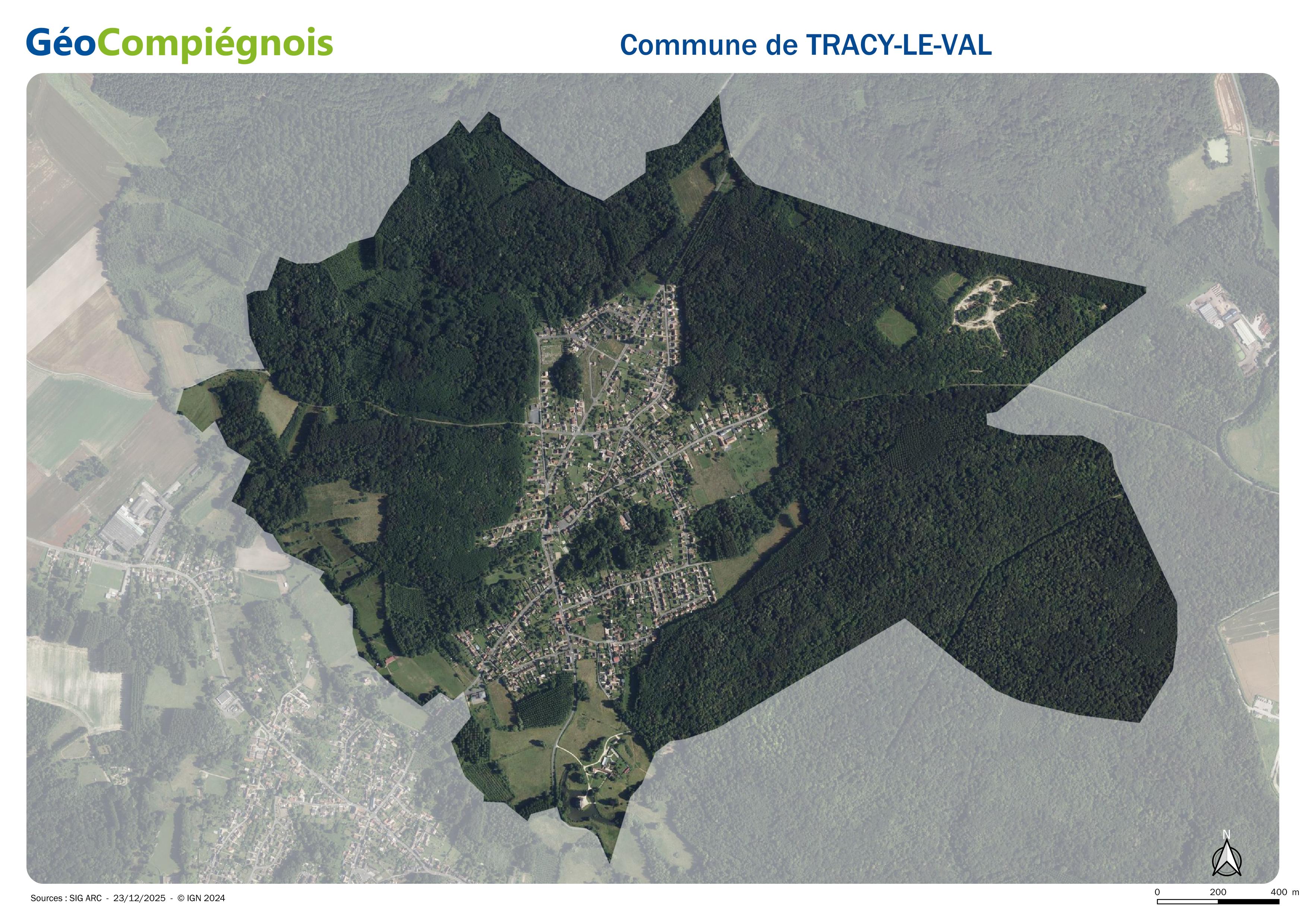 Photographie aérienne 2024 sur la commune de Tracy-le-Val