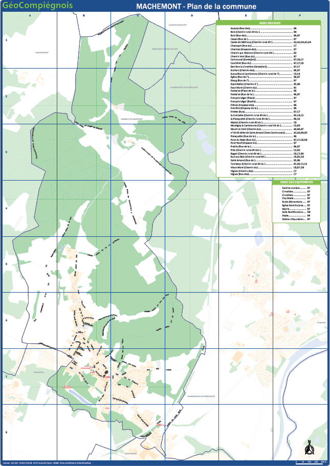 Plan de ville de la commune de Machemont