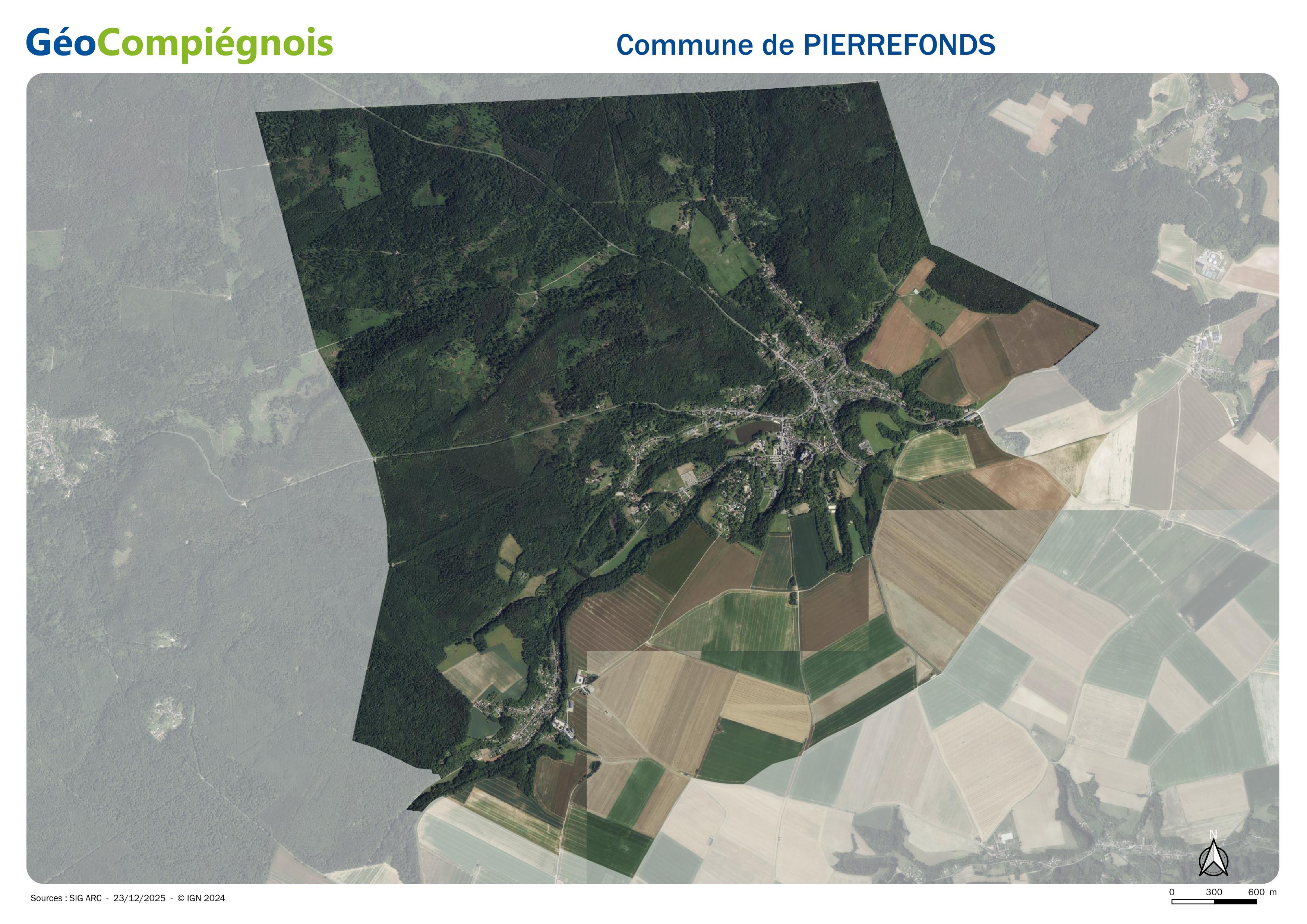 Photographie aérienne 2024 sur la commune de Pierrefonds