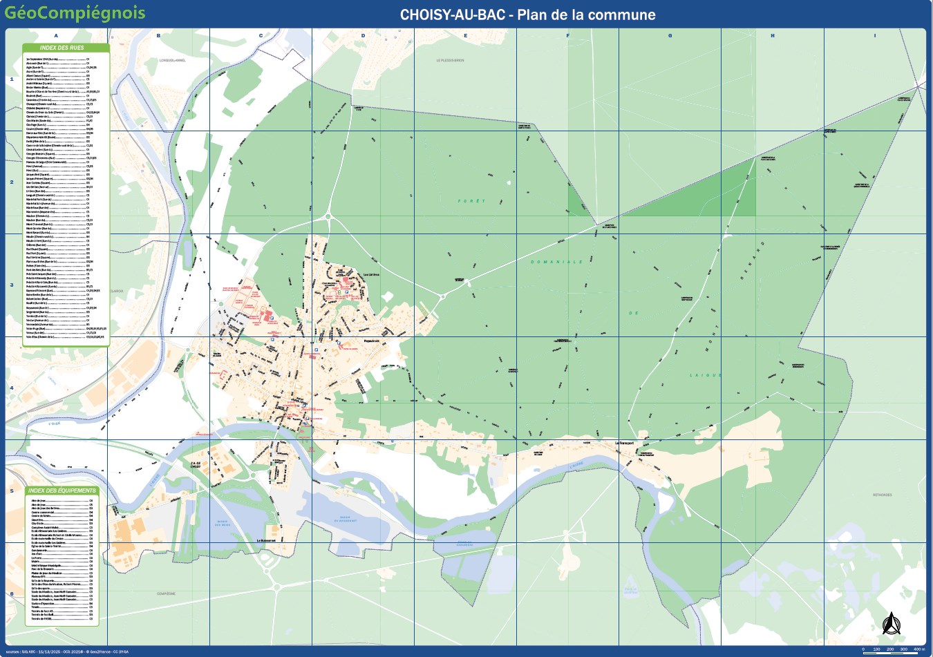 Plan de ville de la commune de Choisy-au-Bac