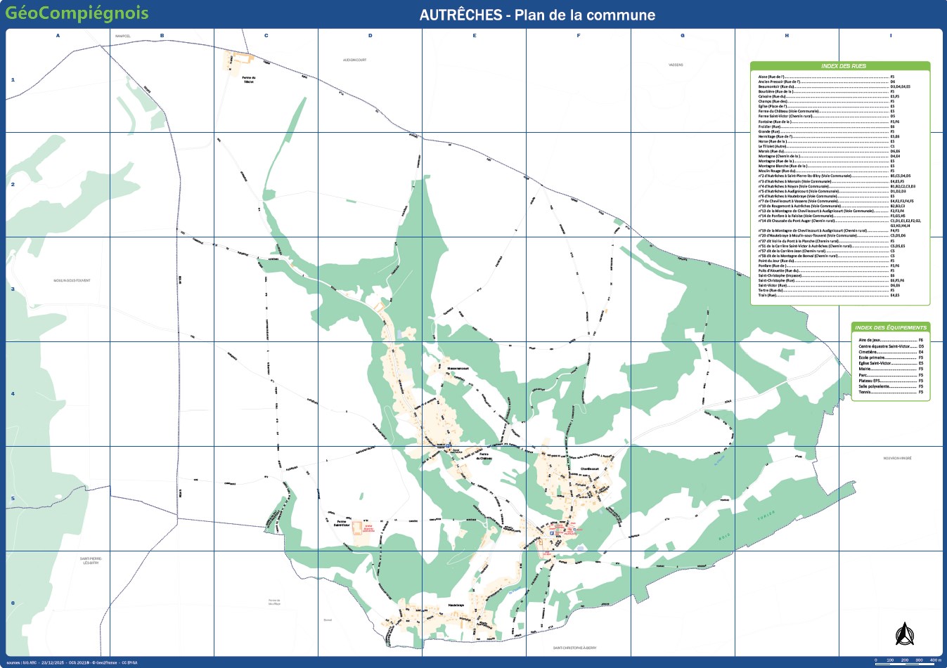 Plan de ville de la commune d'Autrêches