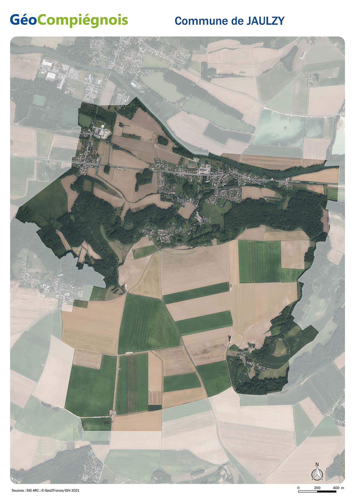 Photographie aérienne 2021 sur la commune de Jaulzy