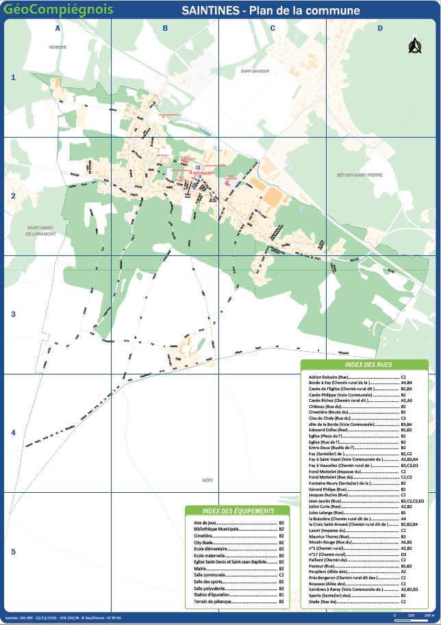 Plan de ville de la commune de Saintines