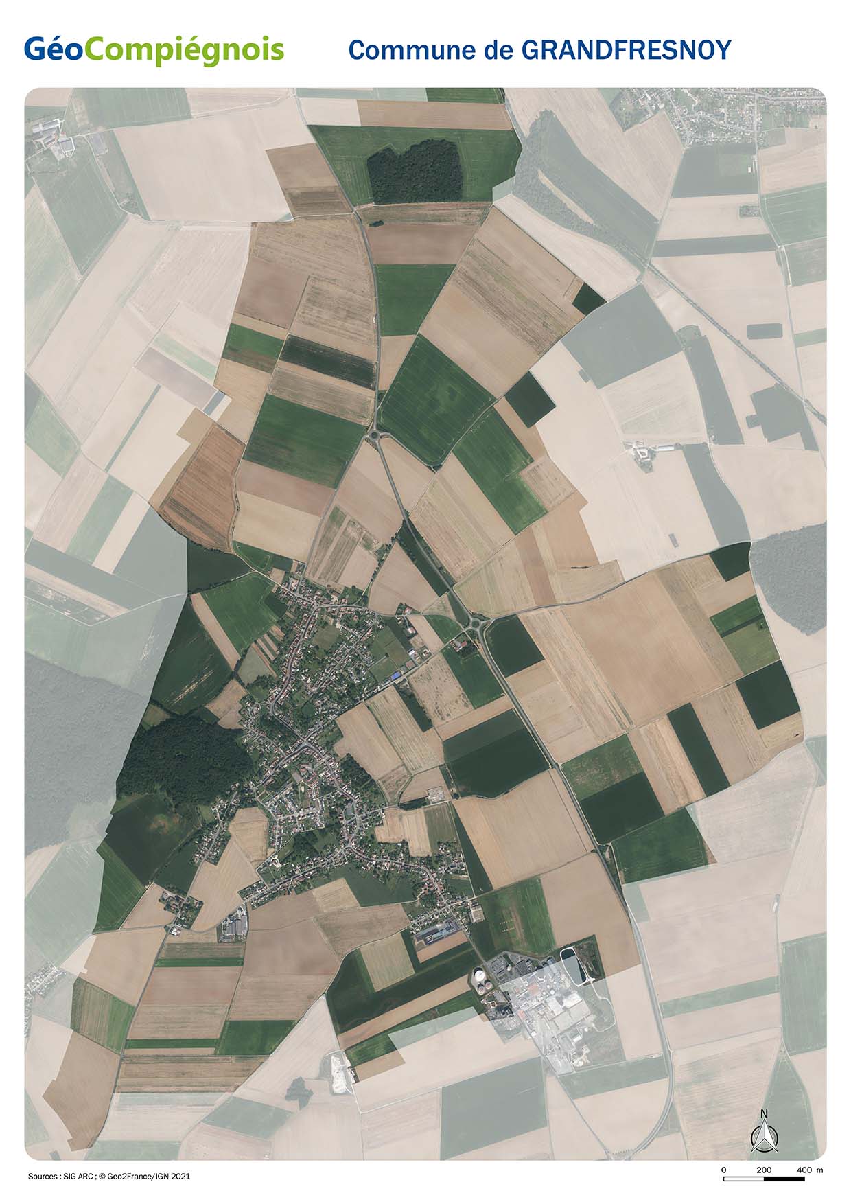 Photographie aérienne 2021 sur la commune de Grandfresnoy