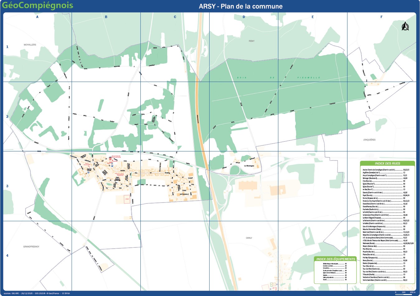 Plan de ville de la commune de Arsy