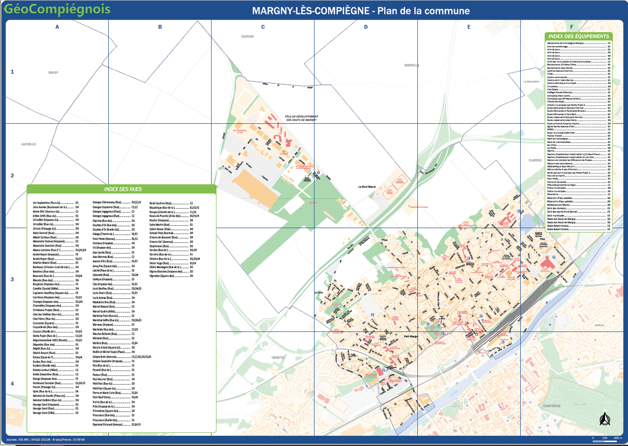 Plan de la commune de Margny-lès-Compiègne