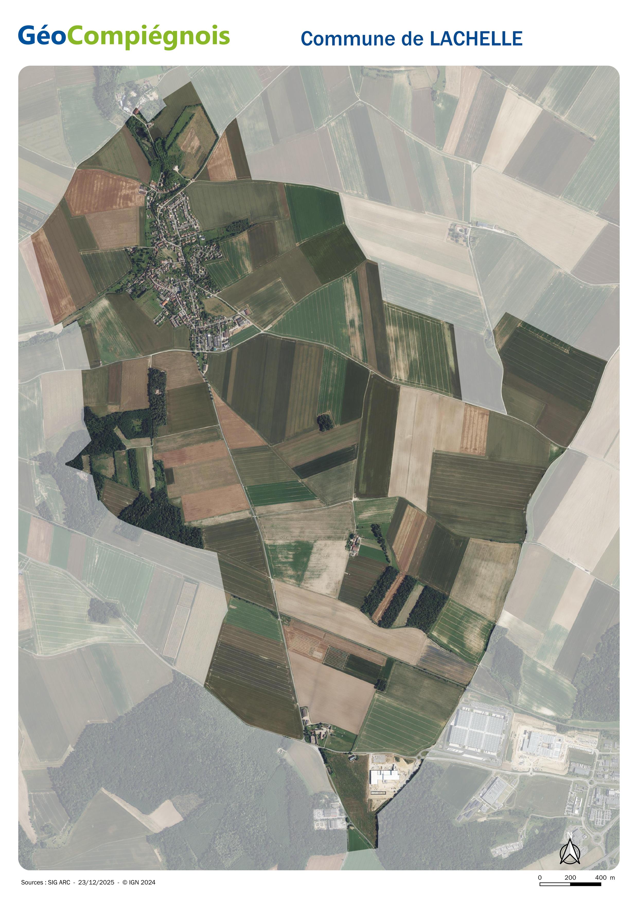 Photographie aérienne 2024 sur la commune de Lachelle