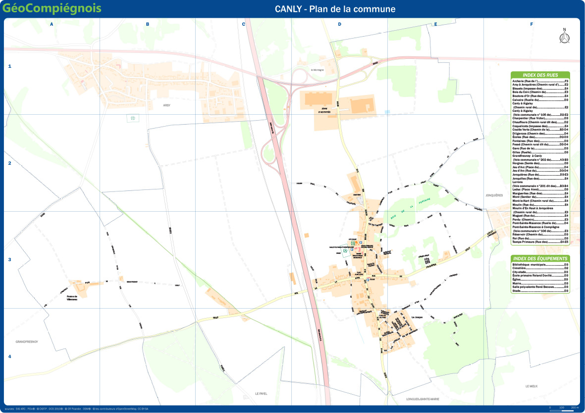 Plan de ville de la commune de Canly