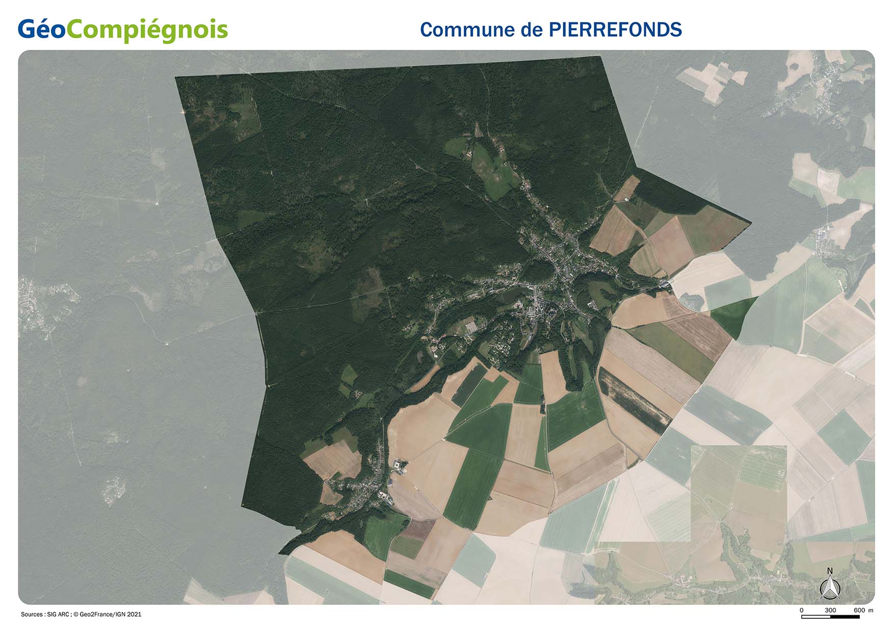 Photographie aérienne 2021 sur la commune de Pierrefonds