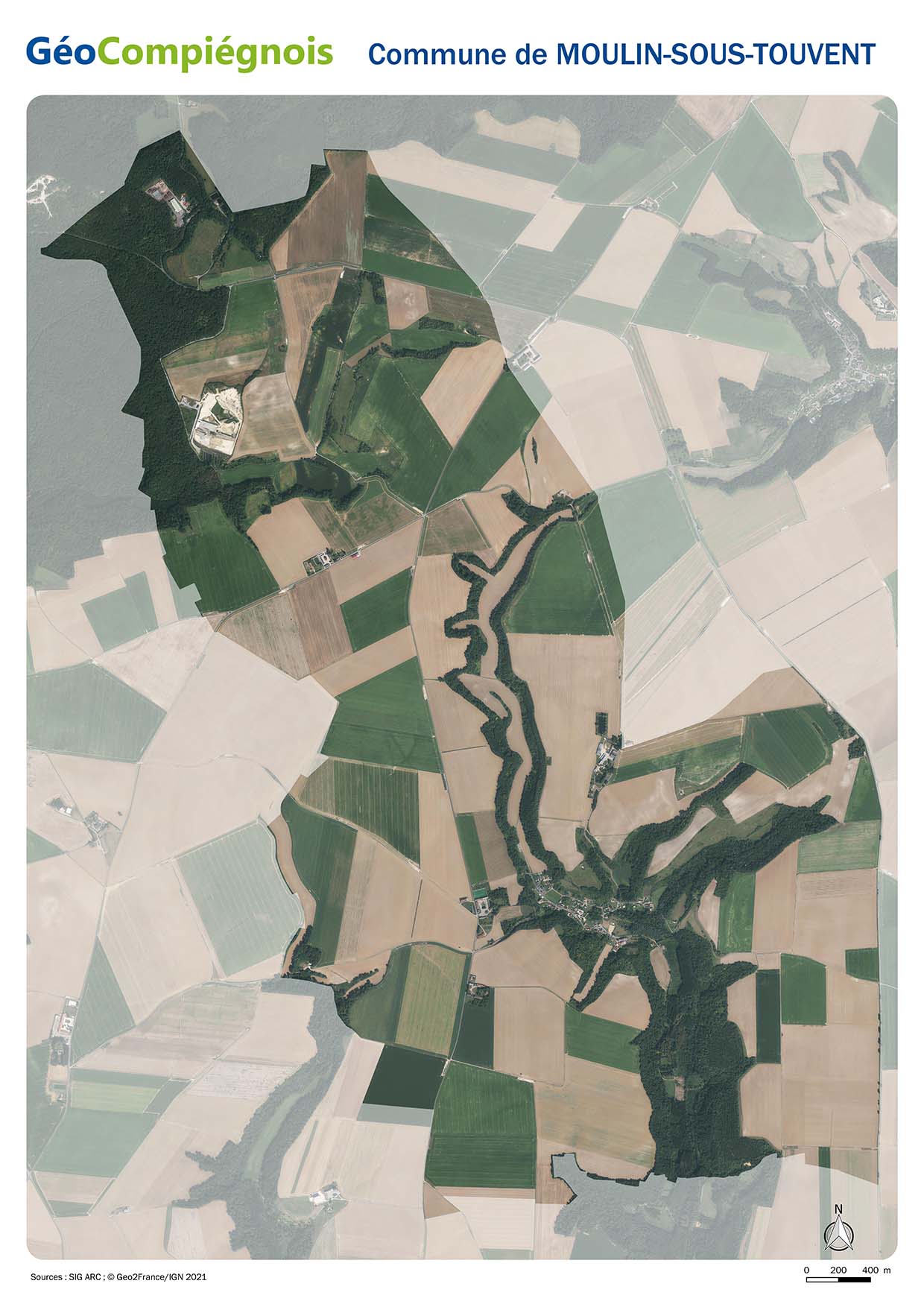 Photographie aérienne 2021 sur la commune de Moulin-sous-Touvent