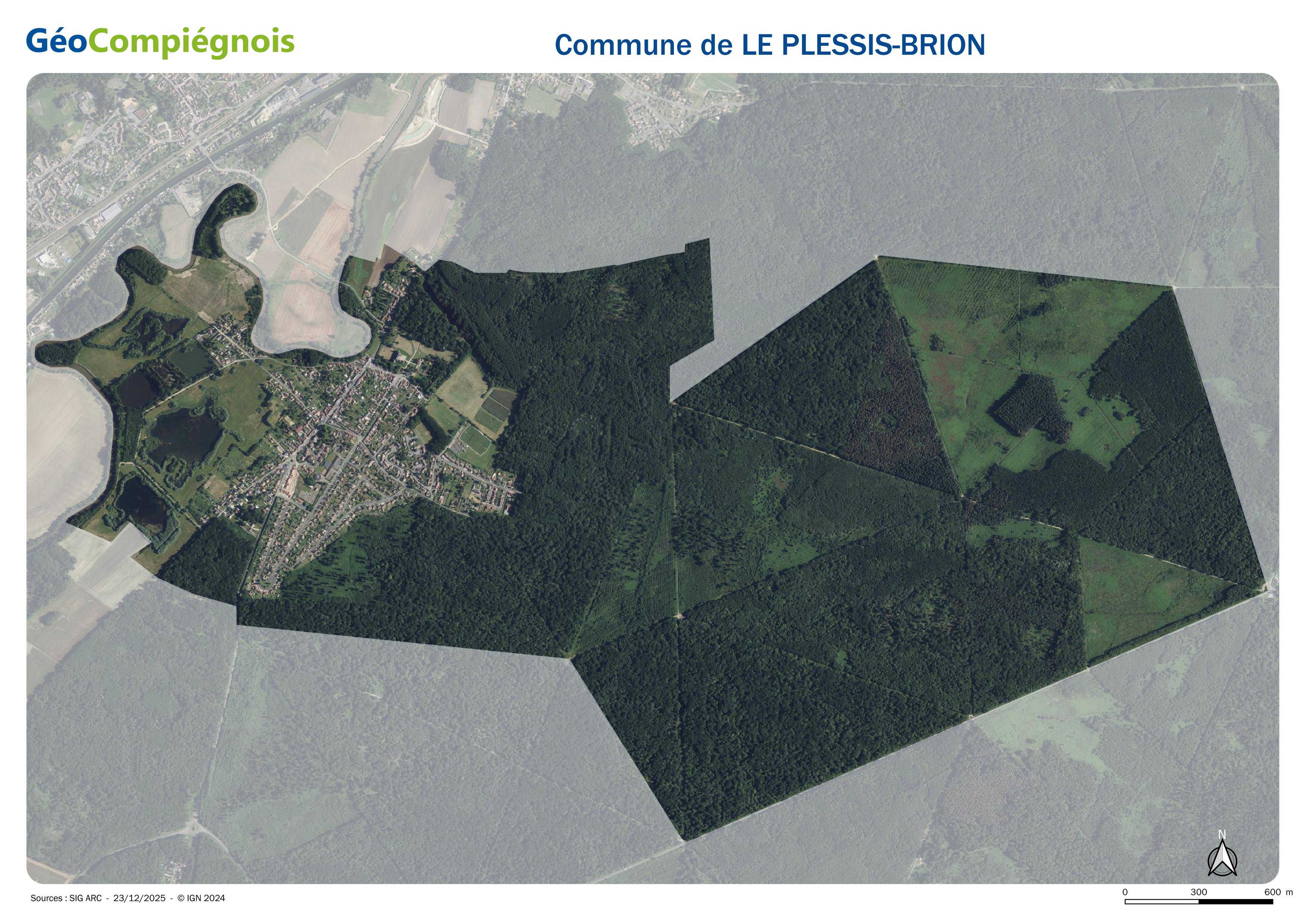 Photographie aérienne 2024 sur la commune de Le Plessis-Brion