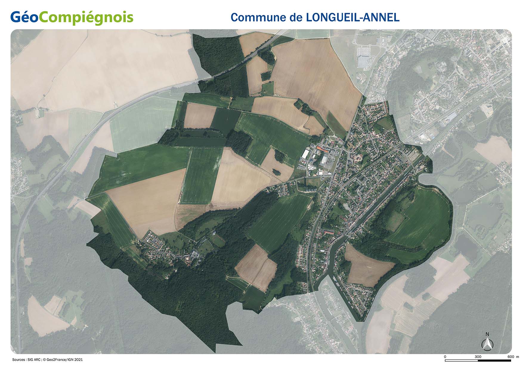 Photographie aérienne 2021 sur la commune de Longueil-Annel