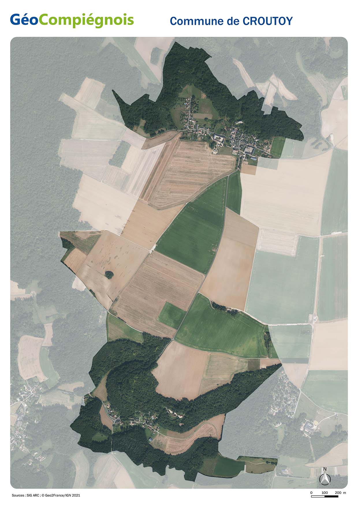 Photographie aérienne 2021 sur la commune de Croutoy