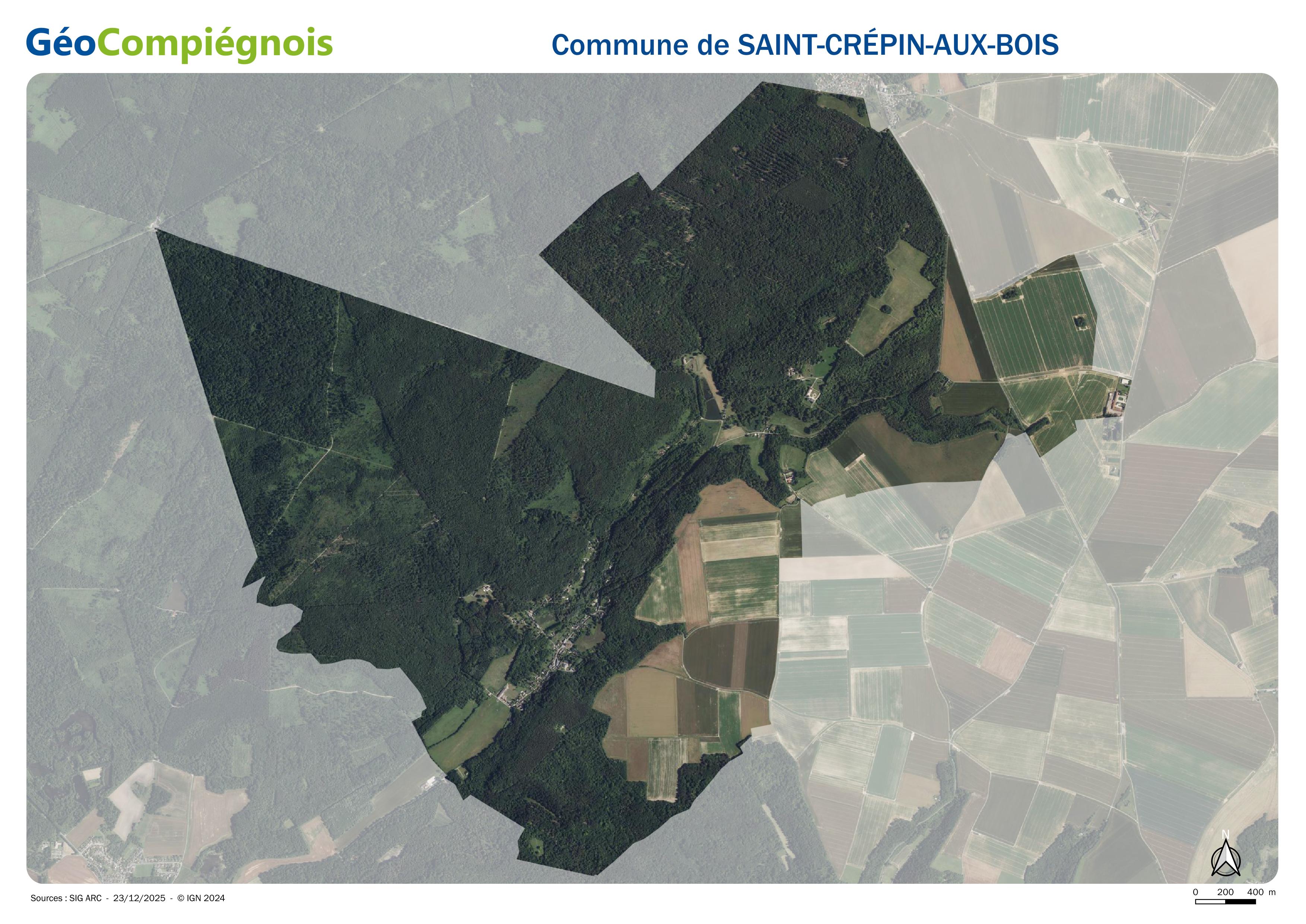 Photographie aérienne 2024 sur la commune de Saint-Crépin-aux-Bois