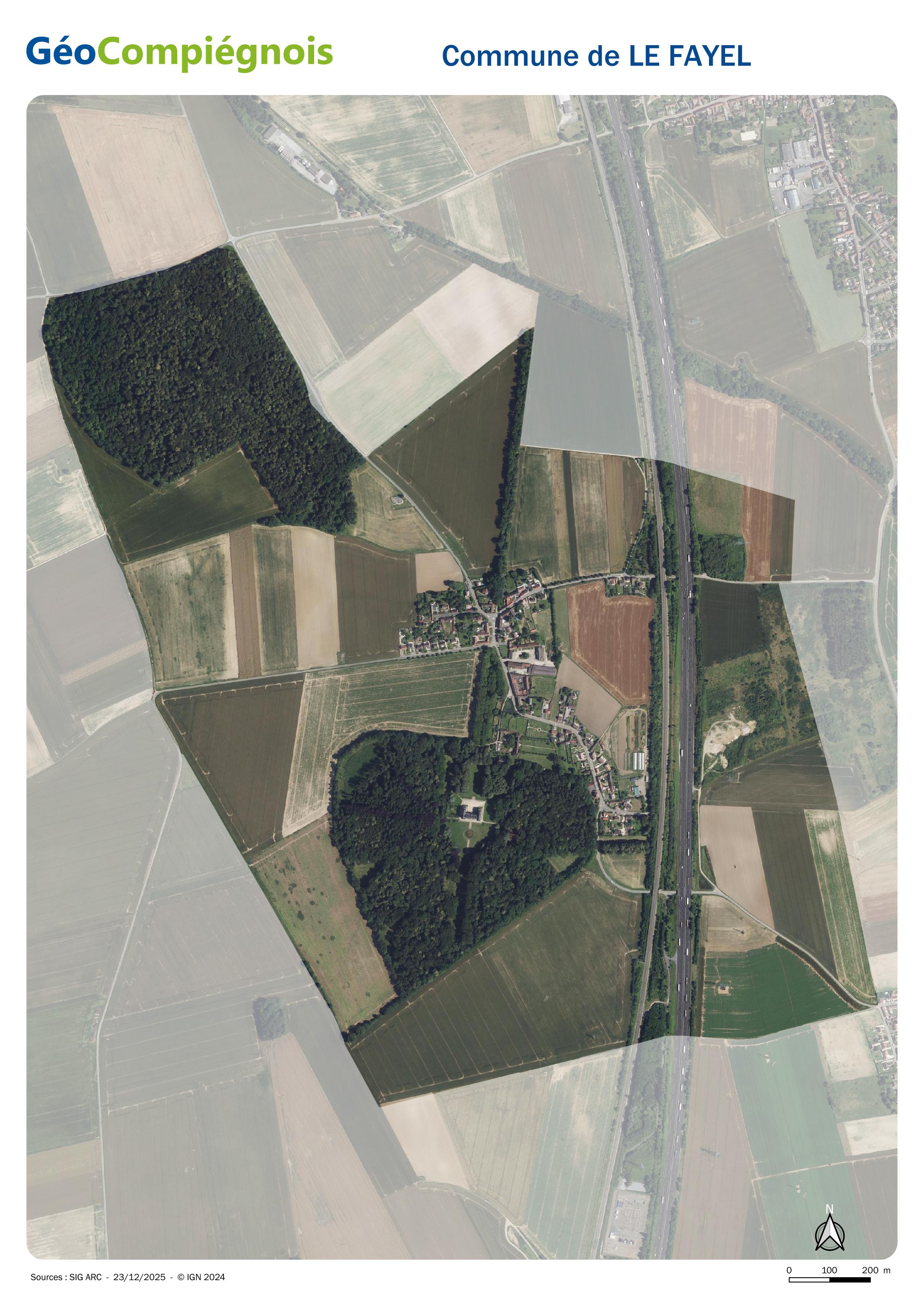 Photographie aérienne 2024 sur la commune de Le Fayel