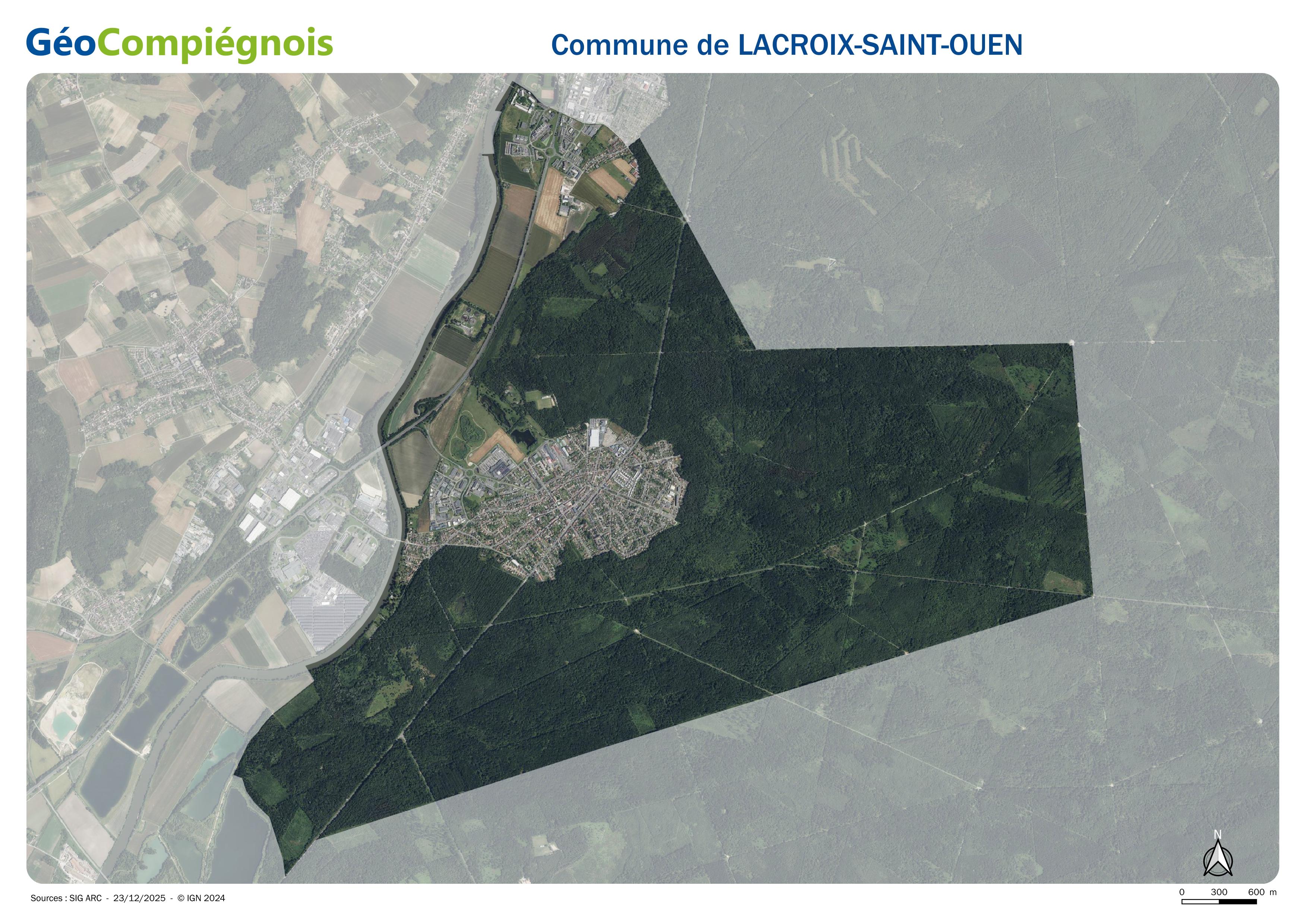 Photographie aérienne 2024 sur la commune de La Croix-Saint-Ouen