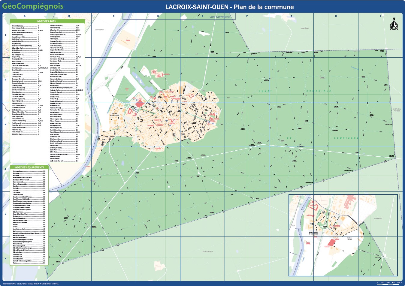 Plan de ville de la commune de Lacroix-Saint-Ouen