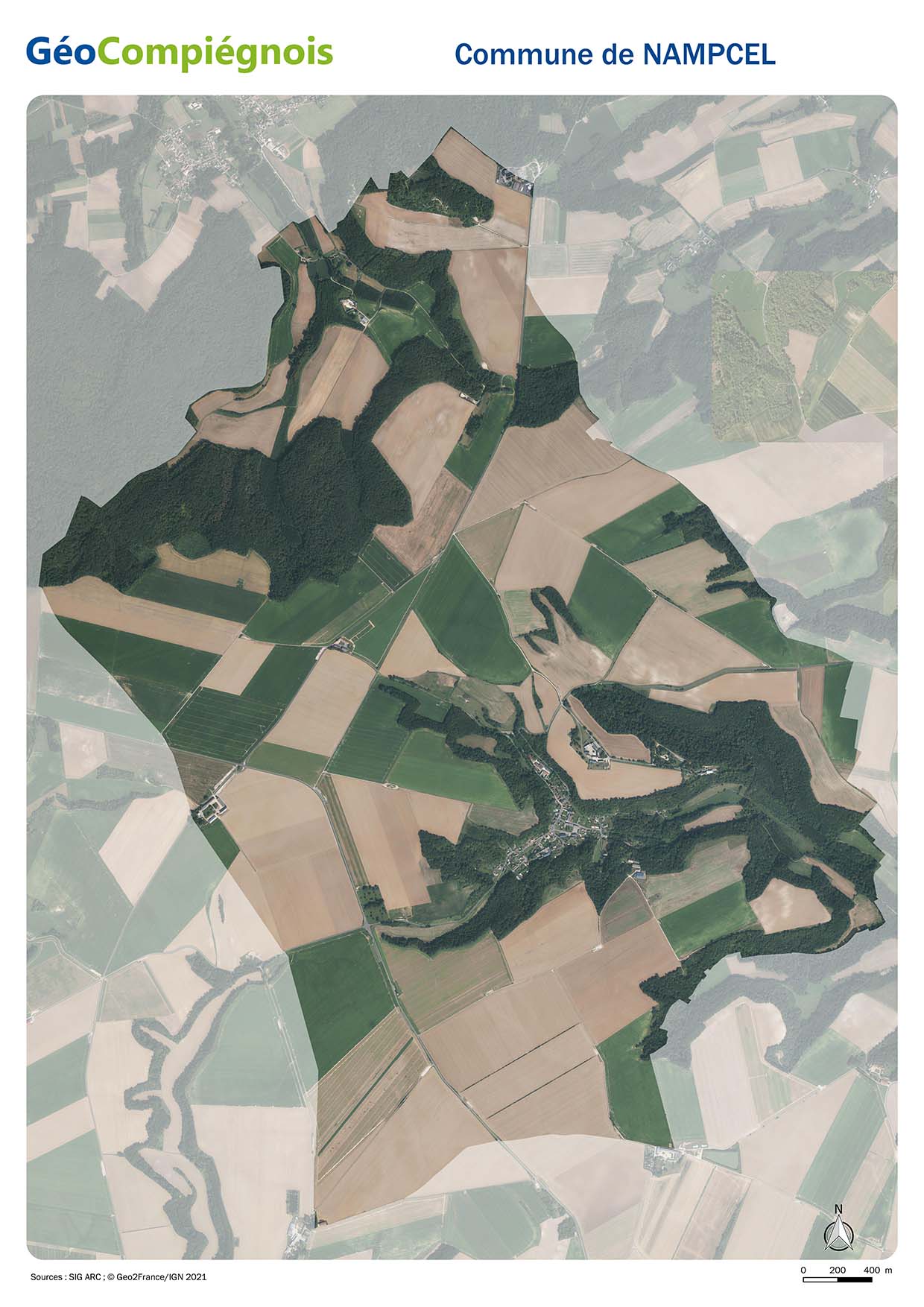 Photographie aérienne 2021 sur la commune de Nampcel