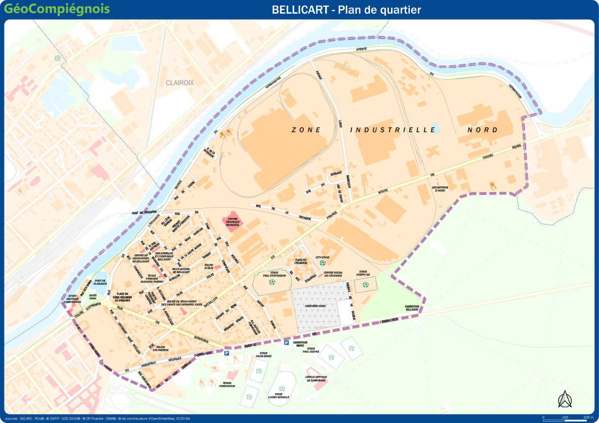 Plan du quartier de Bellicart