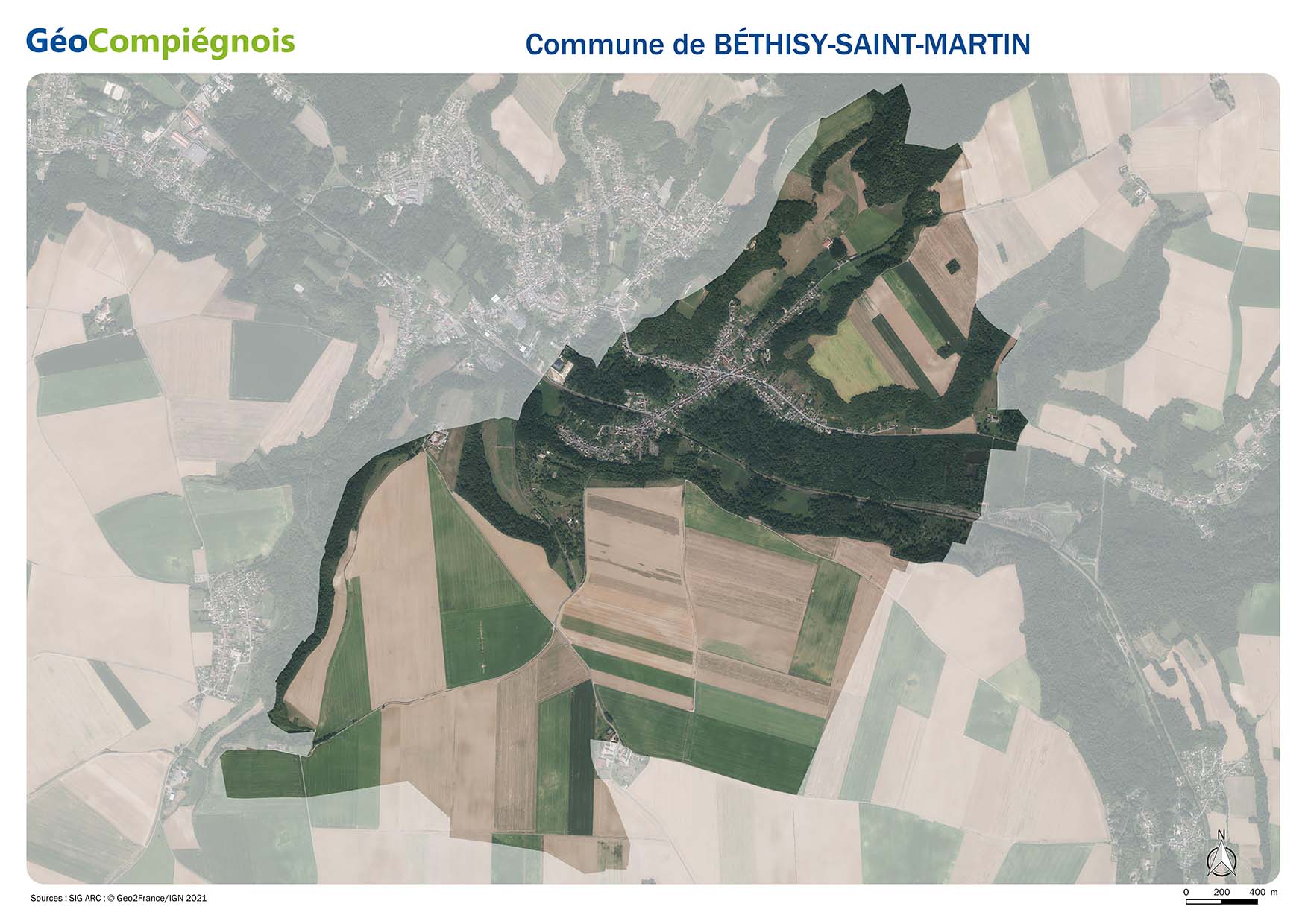 Photographie aérienne 2021 sur la commune de Béthisy-Saint-Martin