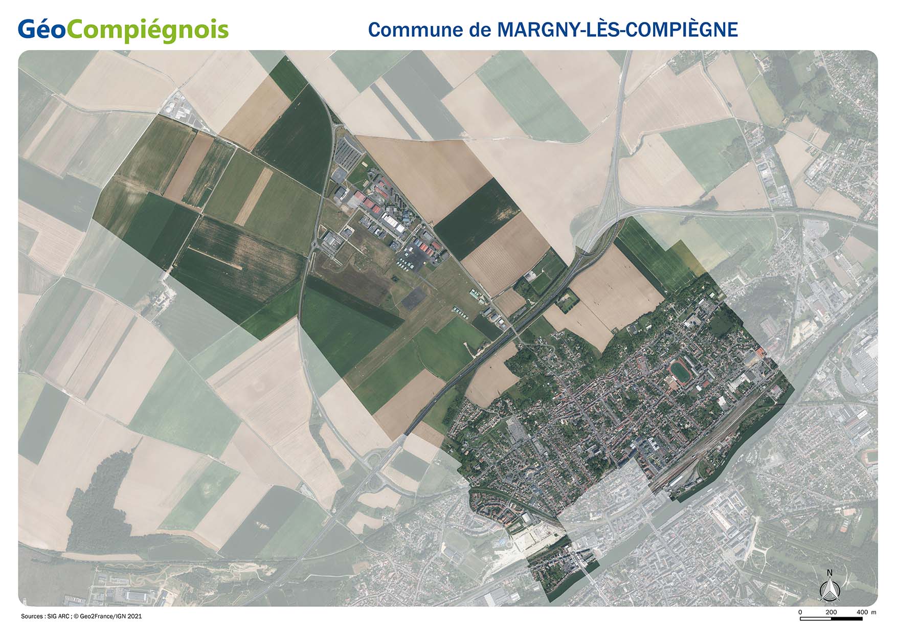 Photographie aérienne 2021 sur la commune de Margny-lès-Compiègne