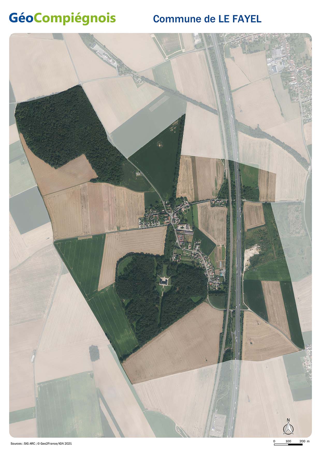 Photographie aérienne 2021 sur la commune de Le Fayel