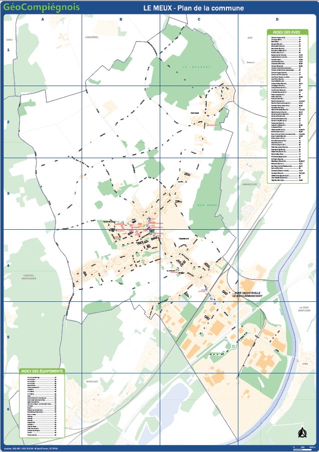 Plan de ville de la commune de Le Meux