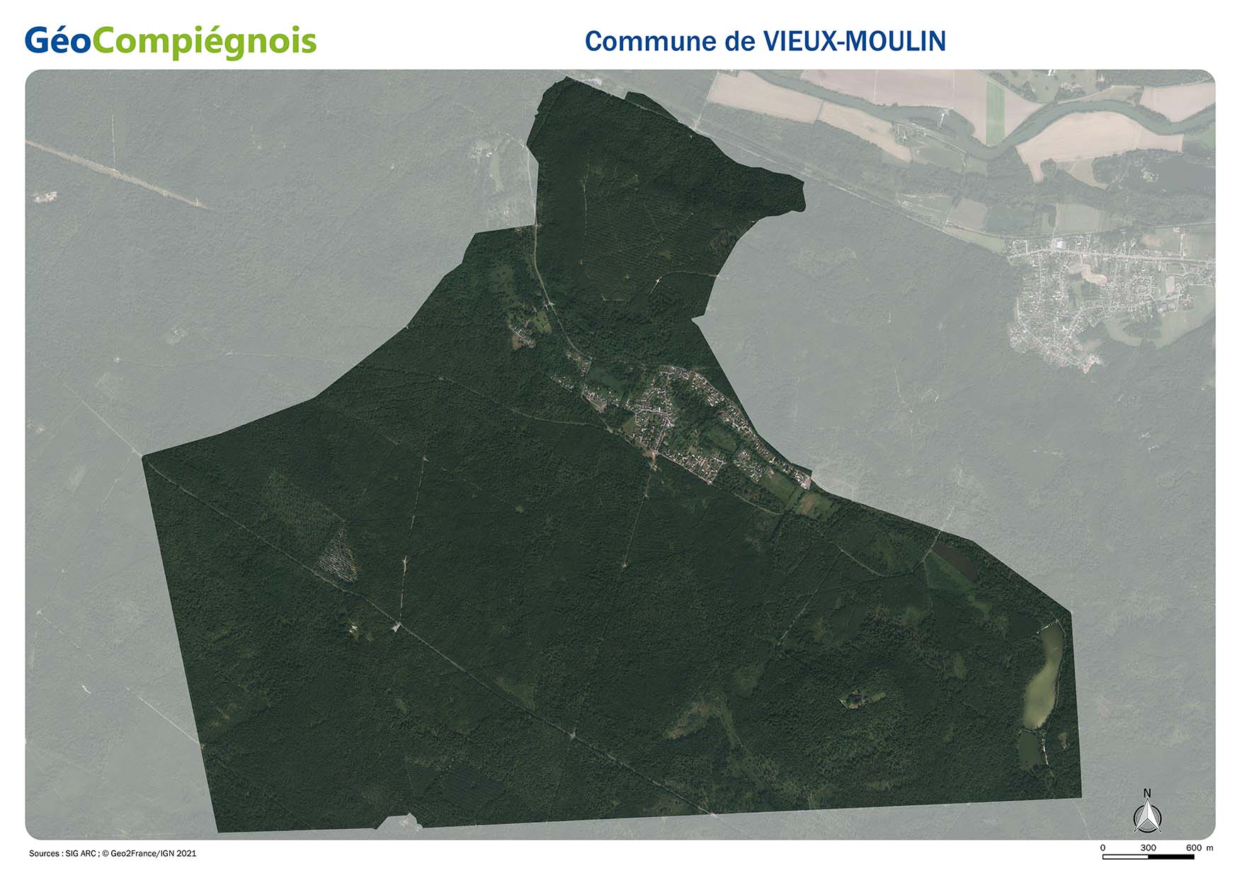 Photographie aérienne 2021 sur la commune de Vieux-Moulin