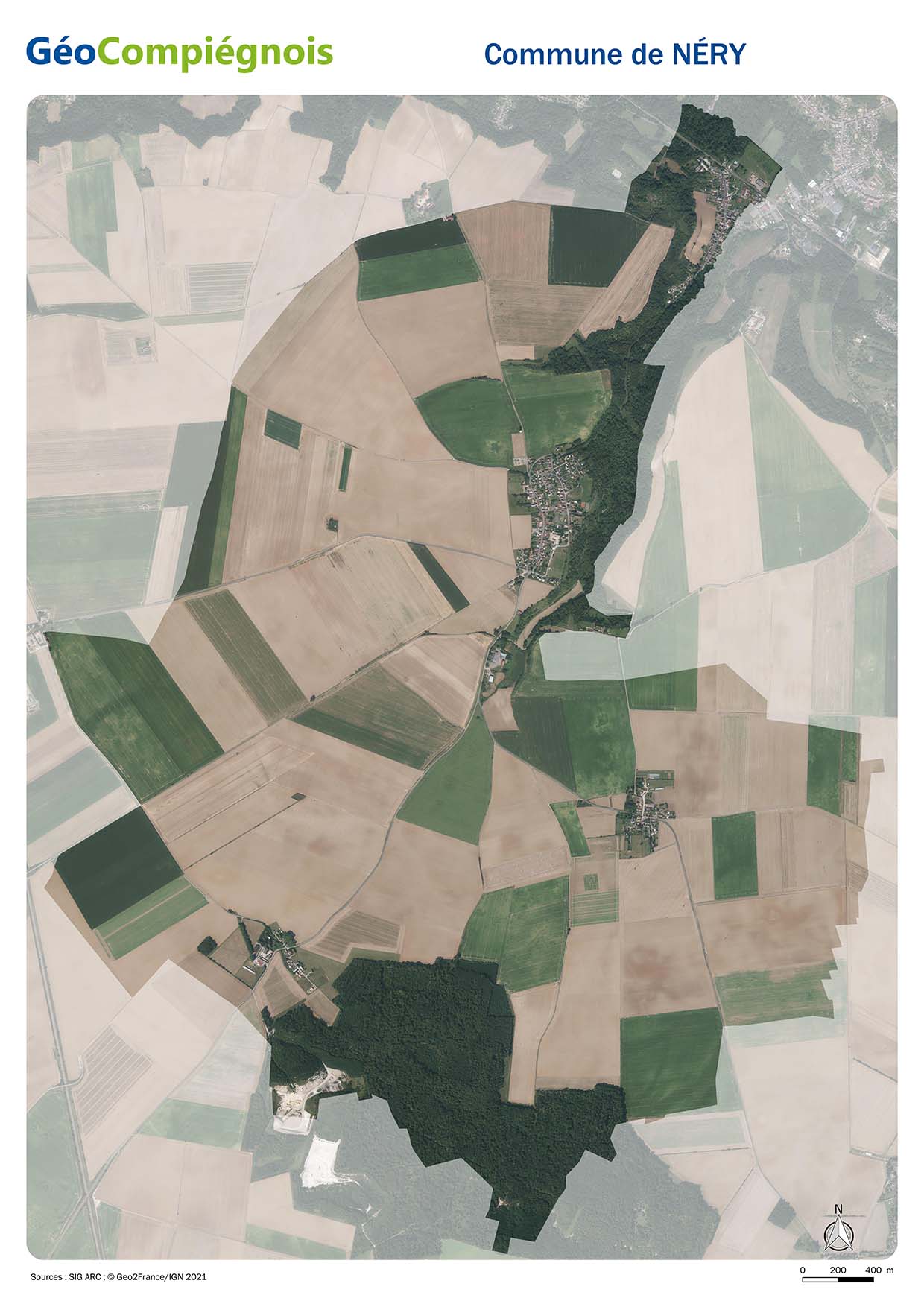 Photographie aérienne 2021 sur la commune de Néry