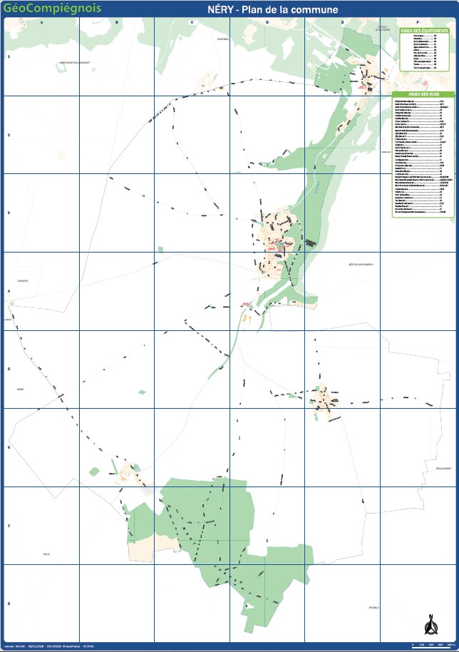 Plan de ville de la commune de Néry