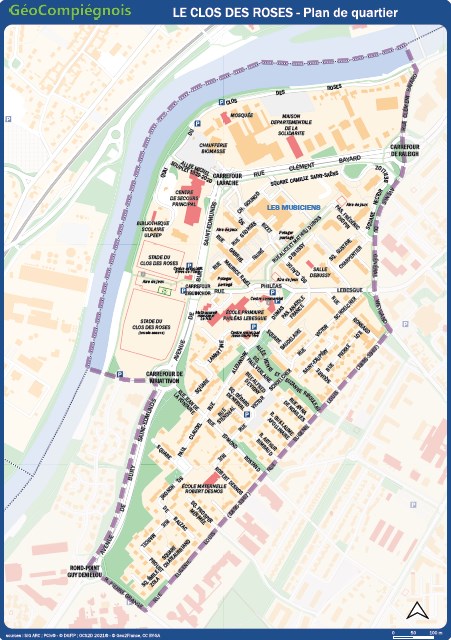 Plan du quartier du Clos des Roses