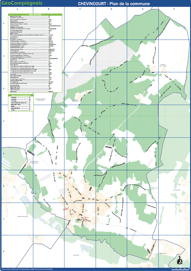Plan de ville de la commune de Chevincourt