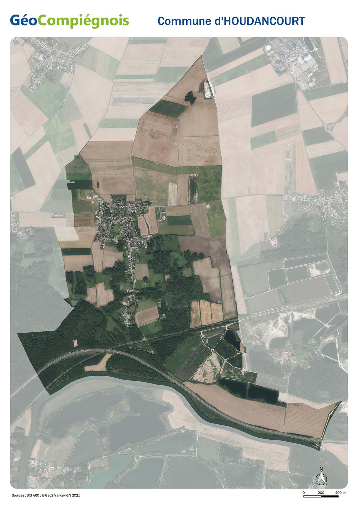 Photographie aérienne 2021 sur la commune de Houdancourt