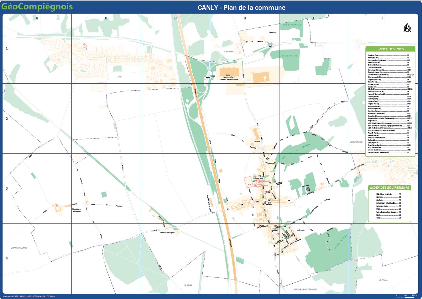 Plan de ville de la commune de Canly