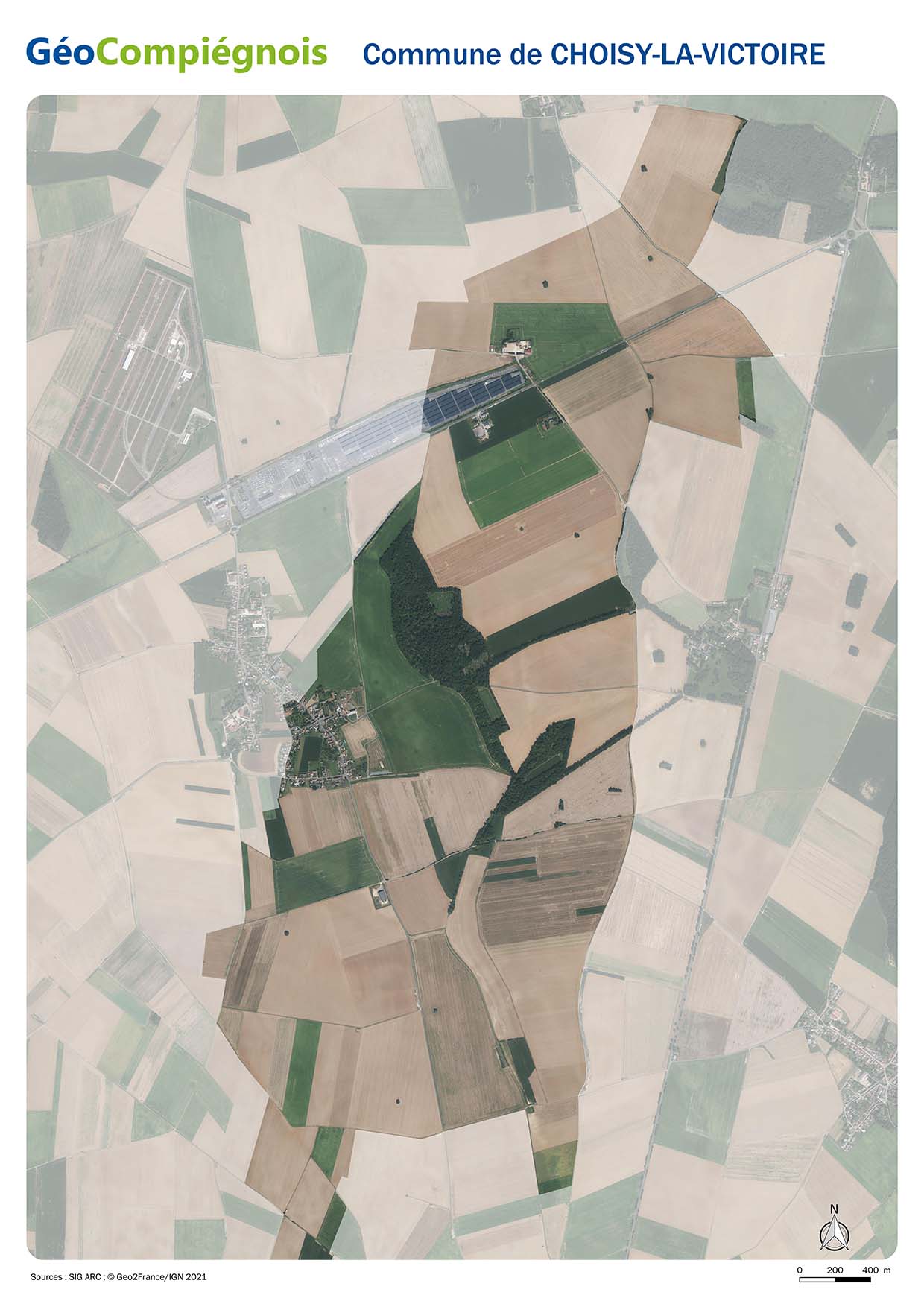 Photographie aérienne 2021 sur la commune de Choisy-la-Victoire