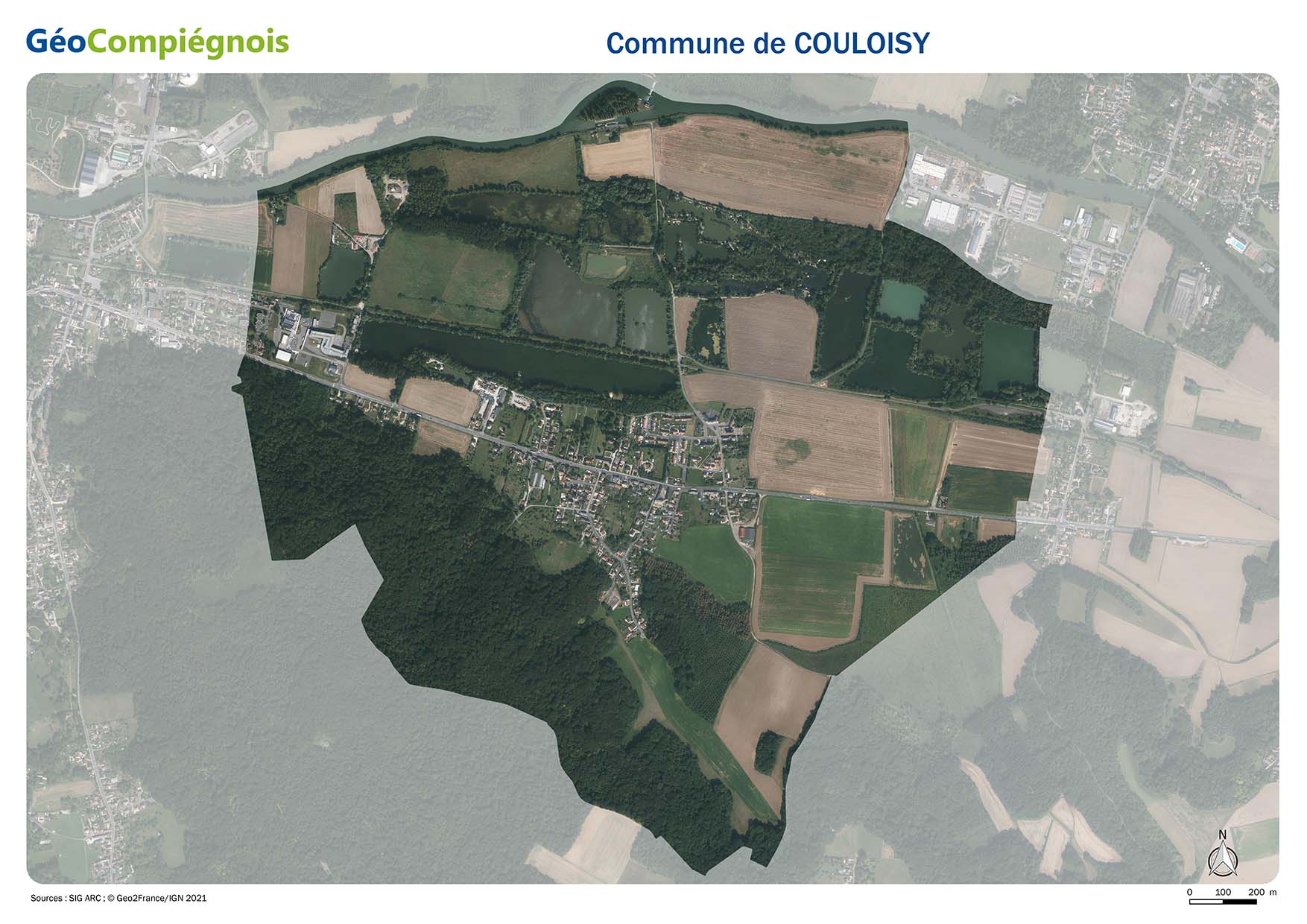 Photographie aérienne 2021 sur la commune de Couloisy