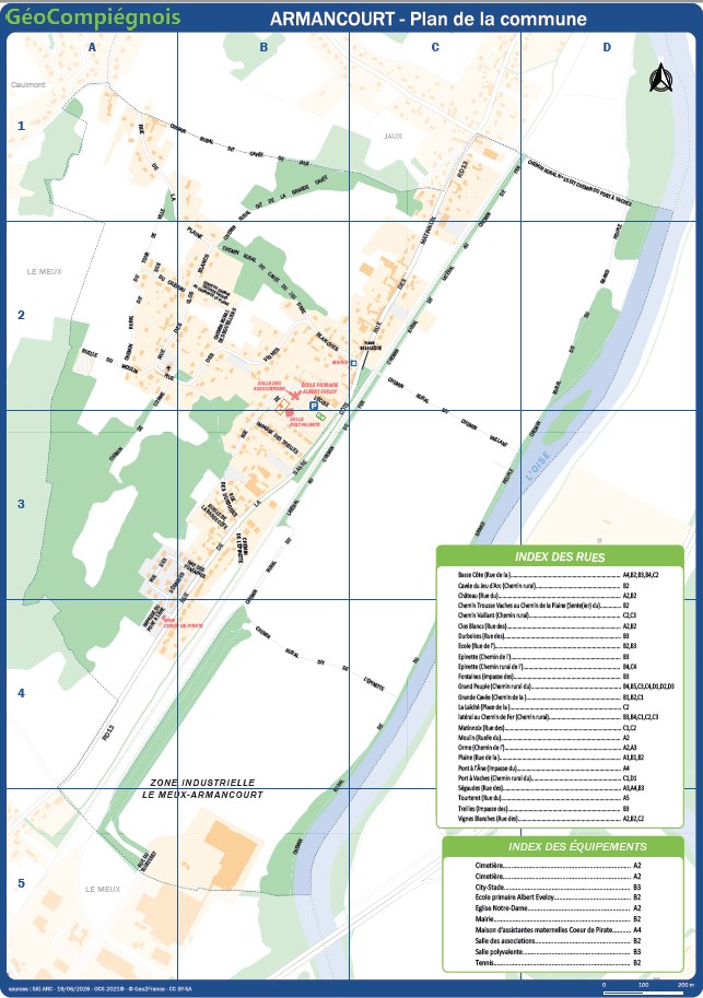 Plan de ville de la commune d'Armancourt