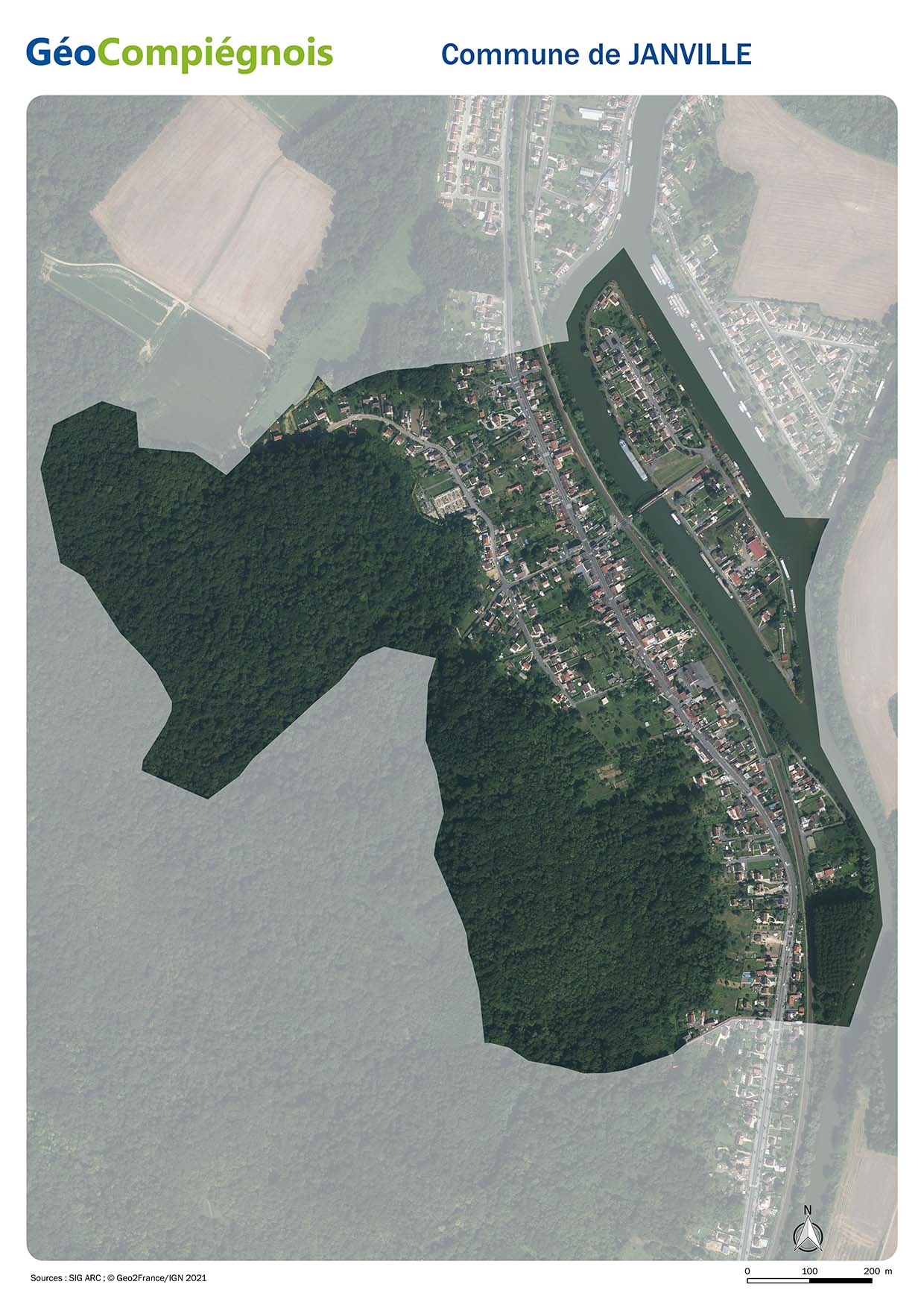 Photographie aérienne 2021 sur la commune de Janville