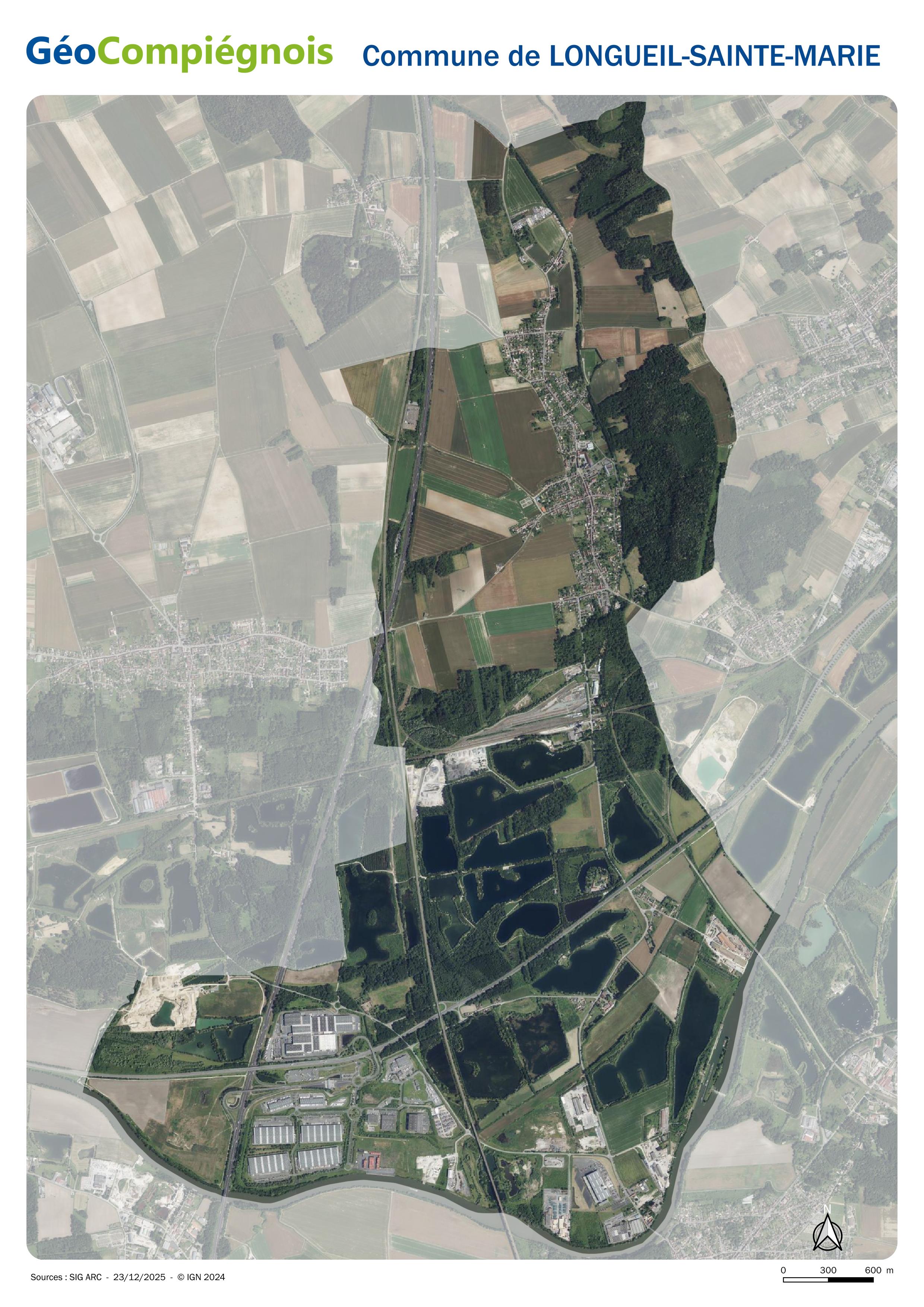 Photographie aérienne 2024 sur la commune de Longueil-Sainte-Marie