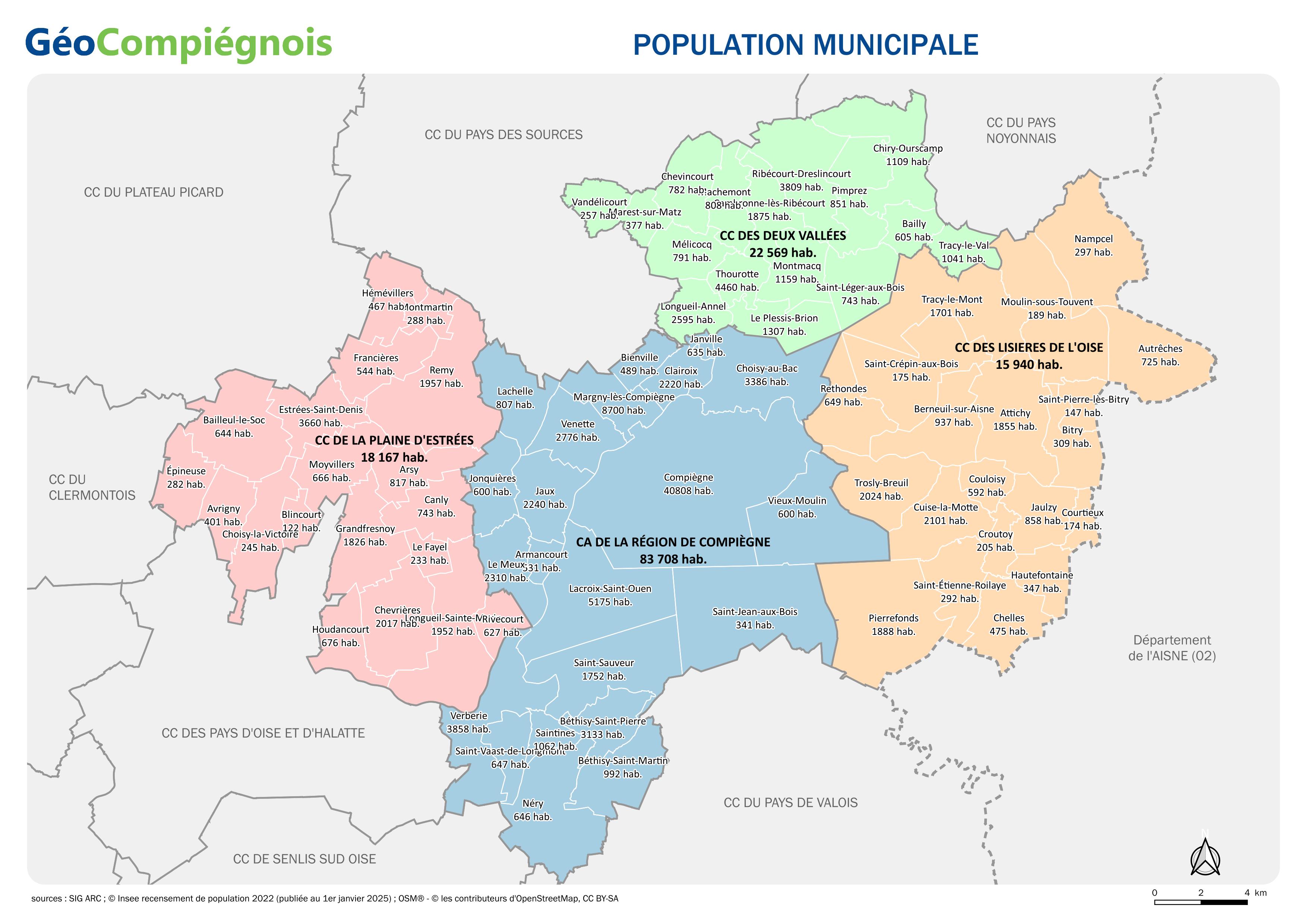 Population des communes du Grand Compiégnois