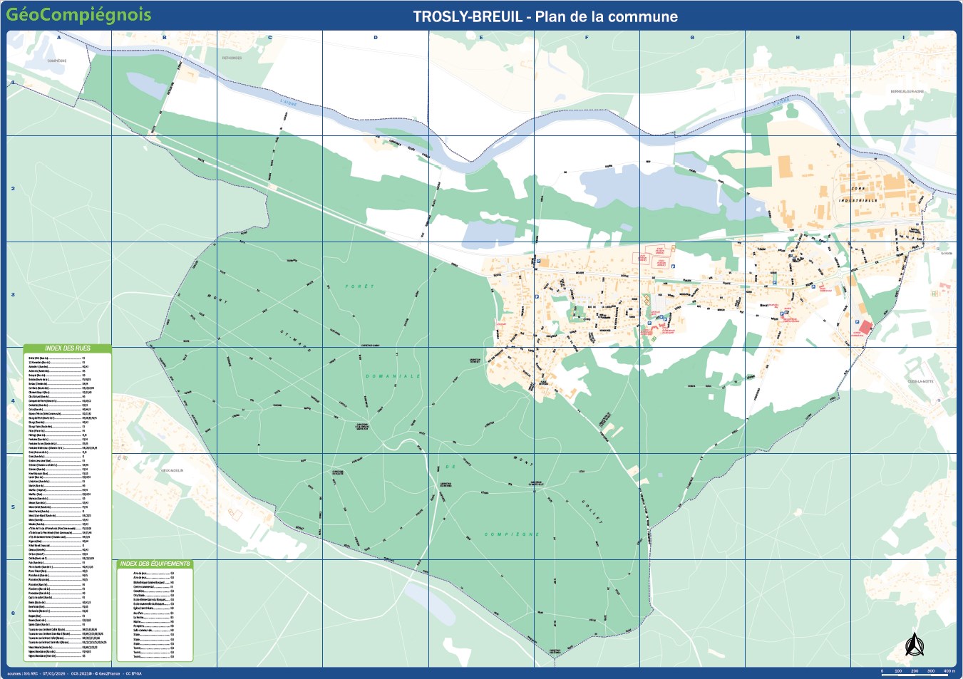 Plan de ville de la commune de Trosly-Breuil