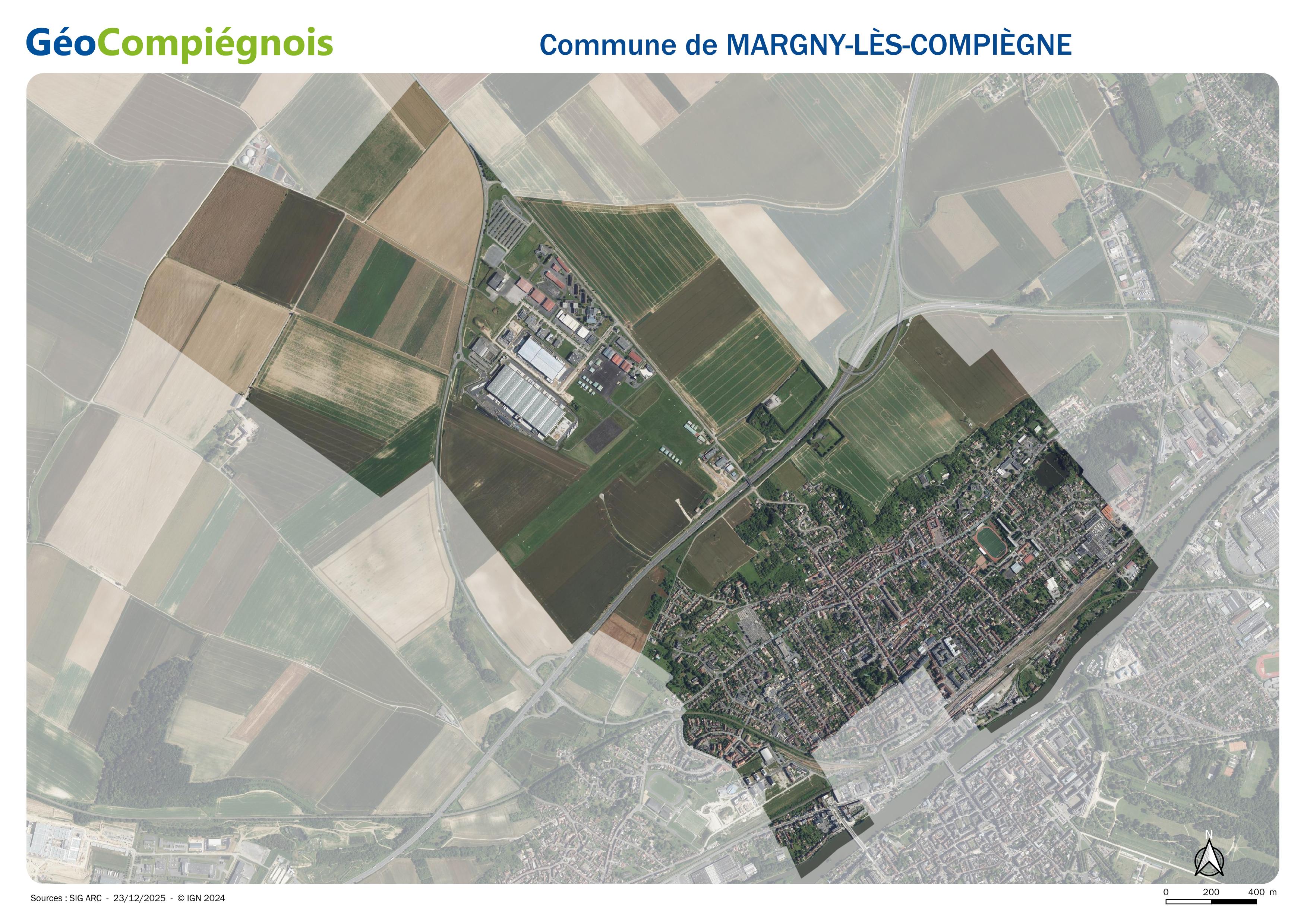 Photographie aérienne 2024 sur la commune de Margny-lès-Compiègne